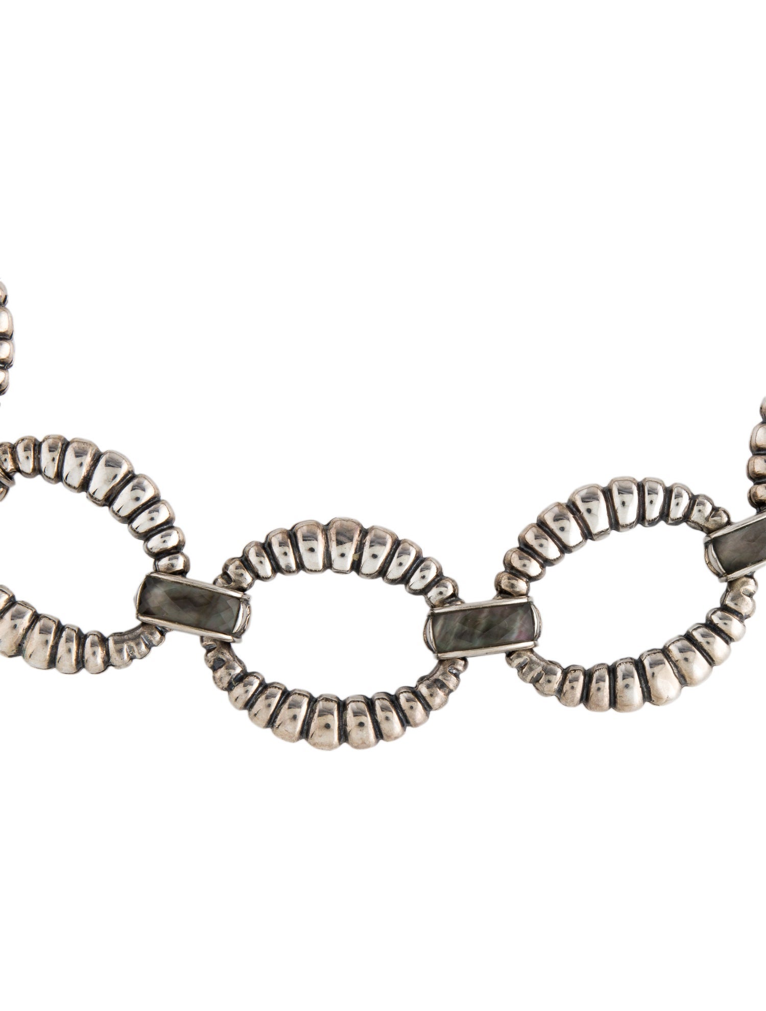 Lagos Mother of Pearl & Quartz Doublet Venus Fluted Necklace