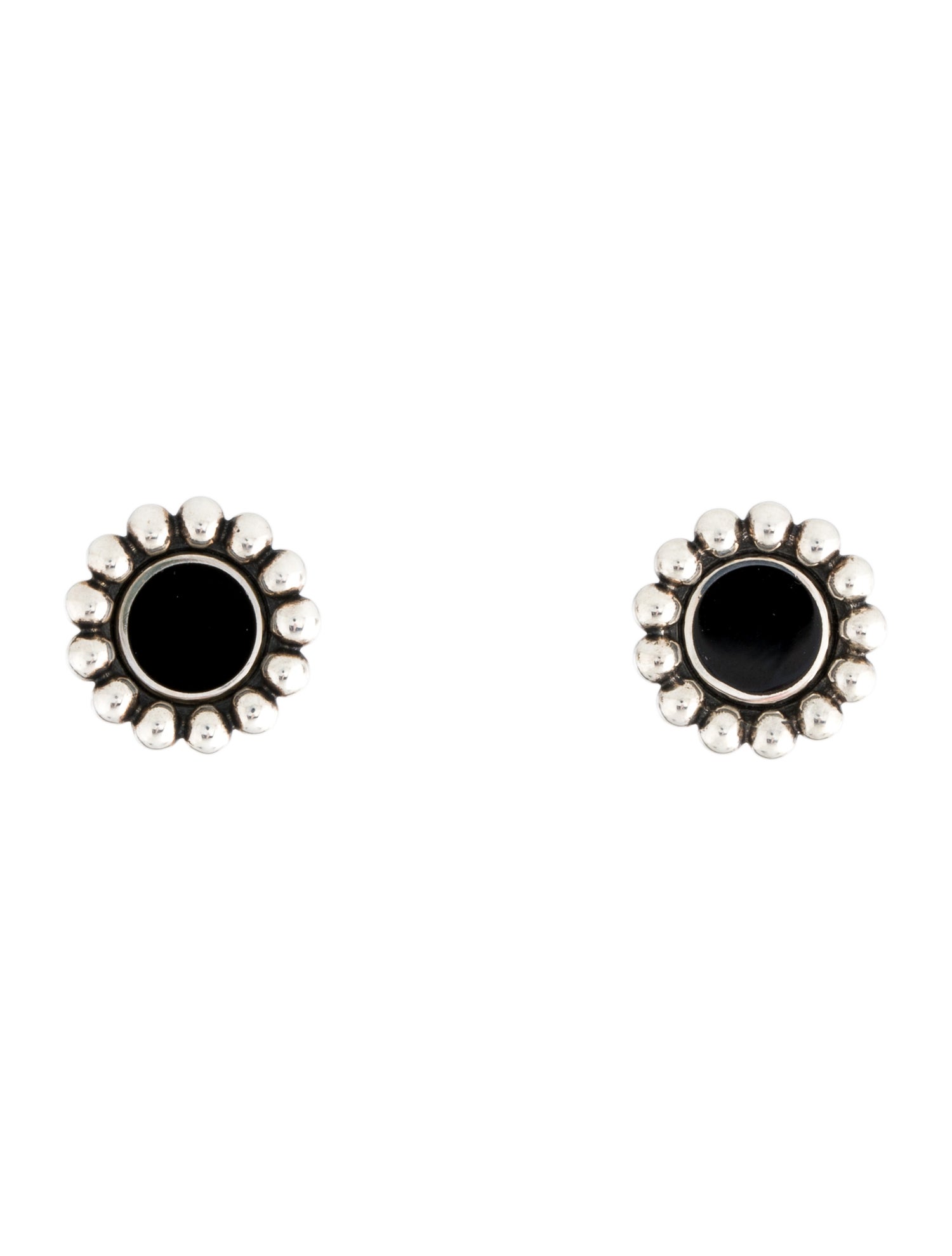 Lagos Onyx Circle Stud Earrings
