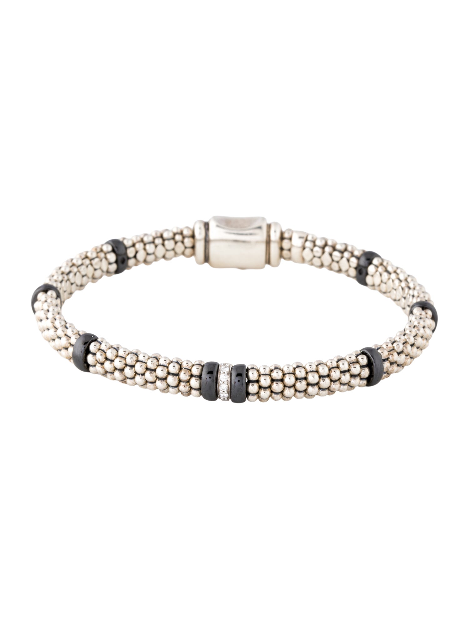 Lagos Diamond & Ceramic Single Station Bracelet