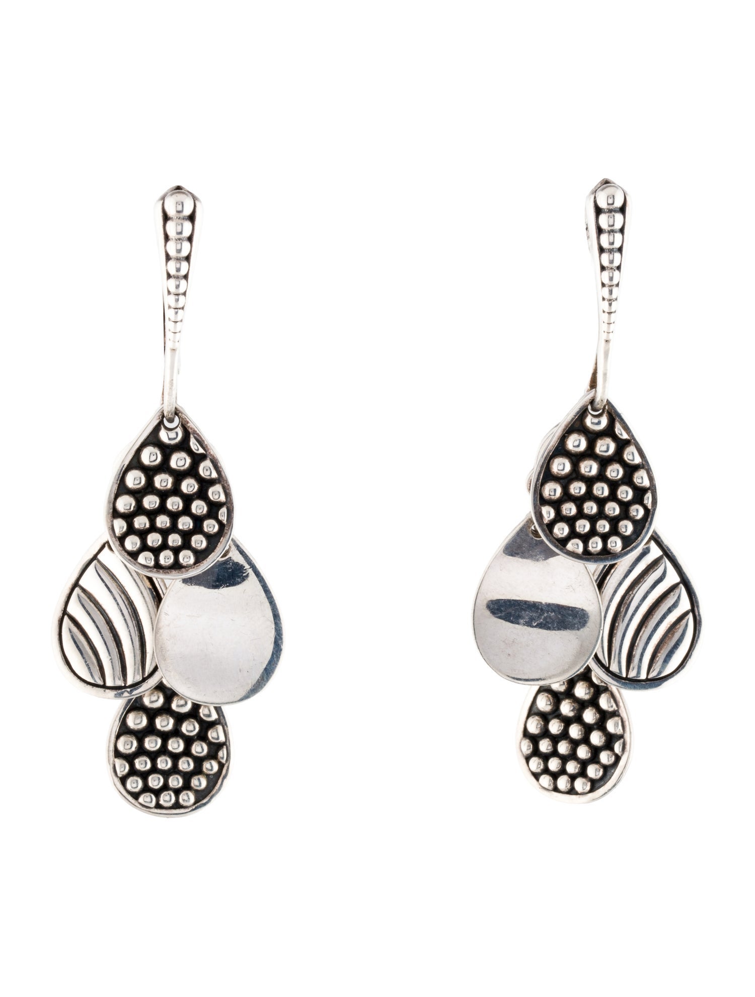 Lagos Teardrop Fluted Drop Earrings