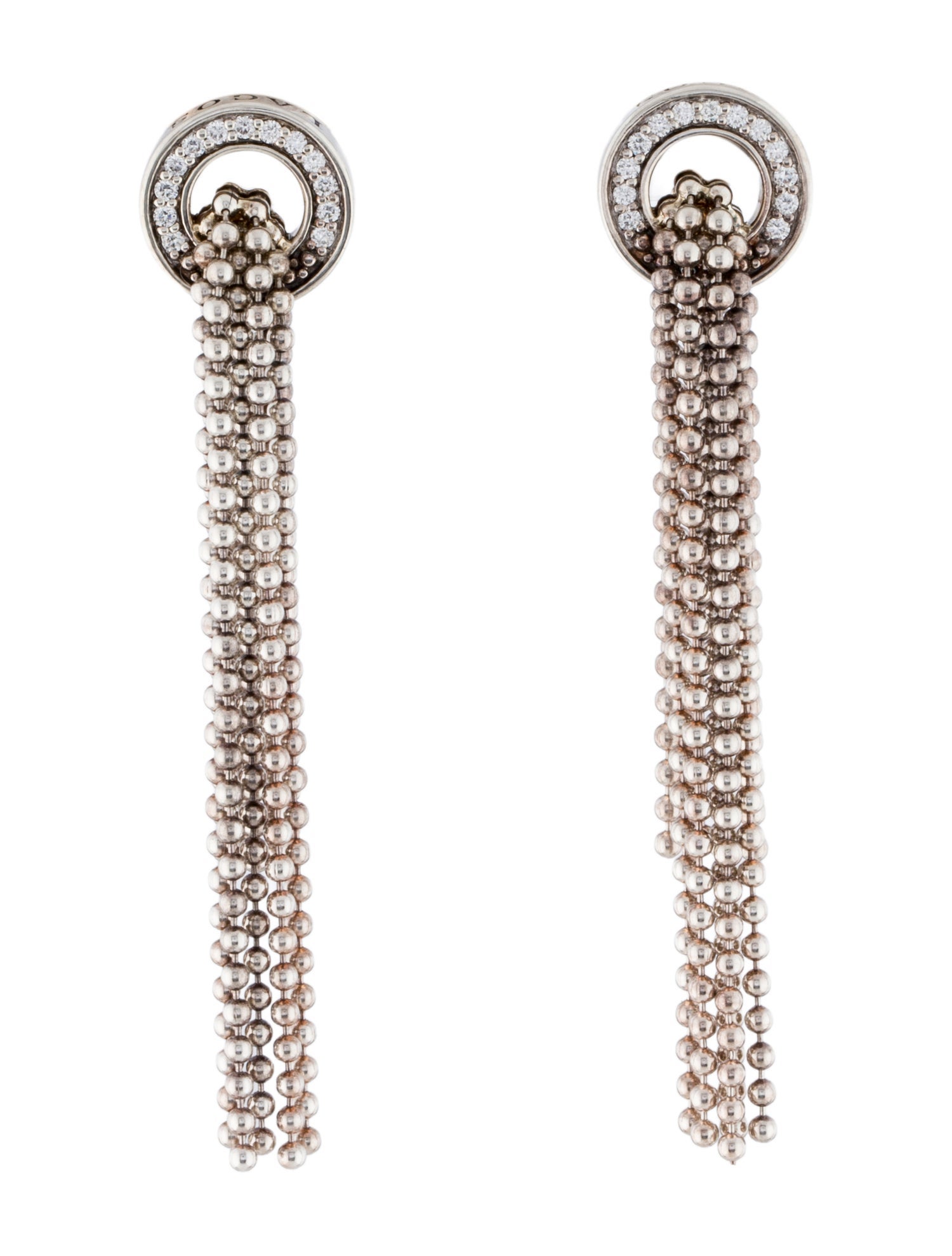 Lagos Diamond Cascading Caviar Earrings