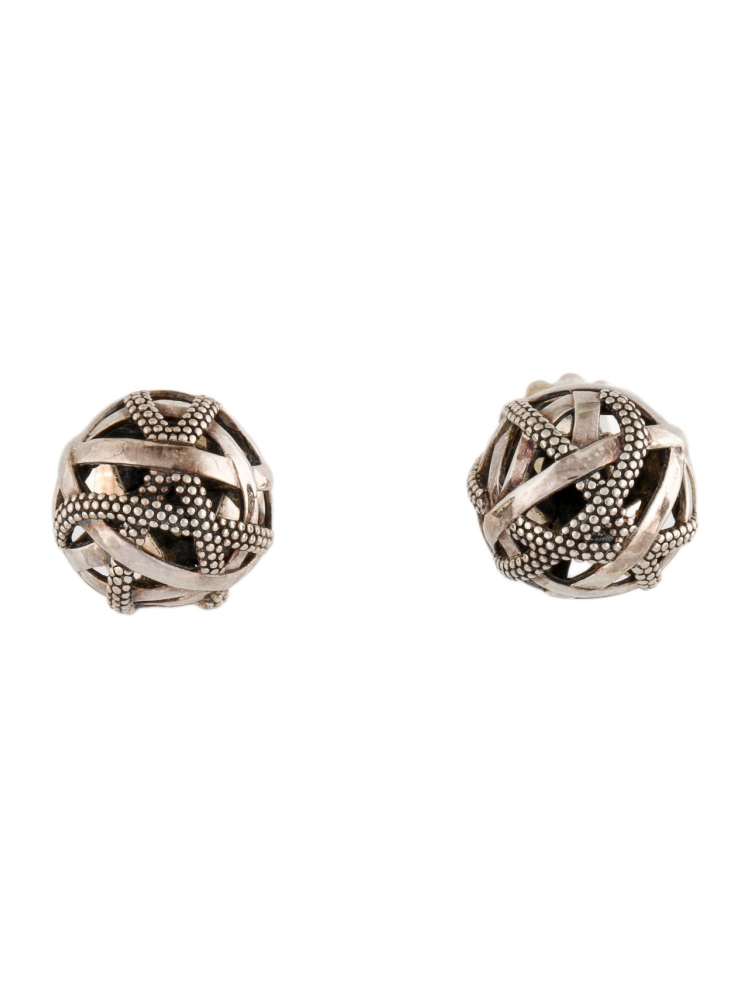 Lagos Woven Knot Ball Stud Earrings