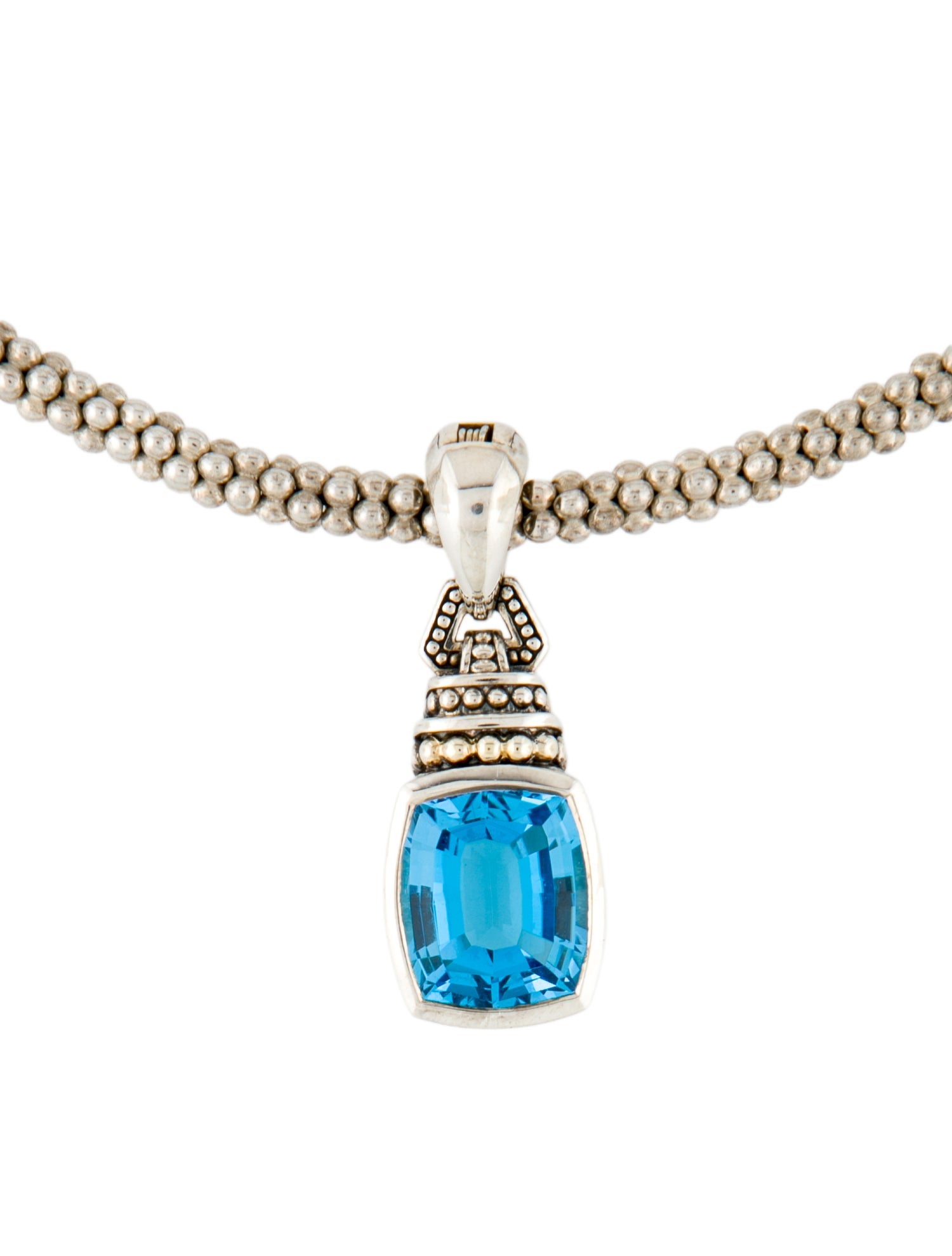 Lagos Topaz Rittenhouse Bead Chain Pendant Necklace