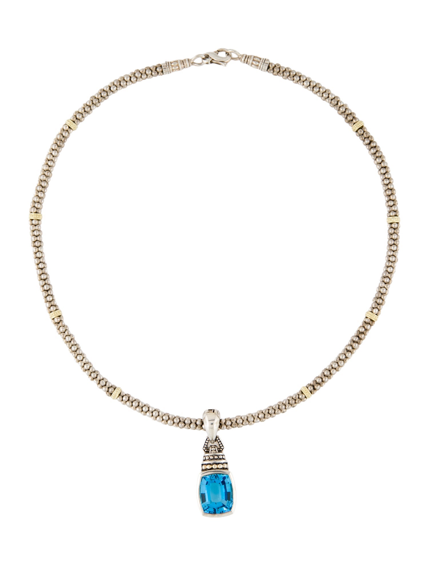 Lagos Topaz Rittenhouse Bead Chain Pendant Necklace