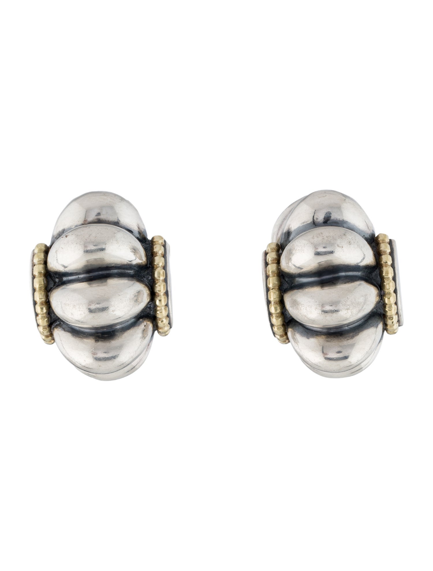 Lagos Two-Tone Earclip Earrings