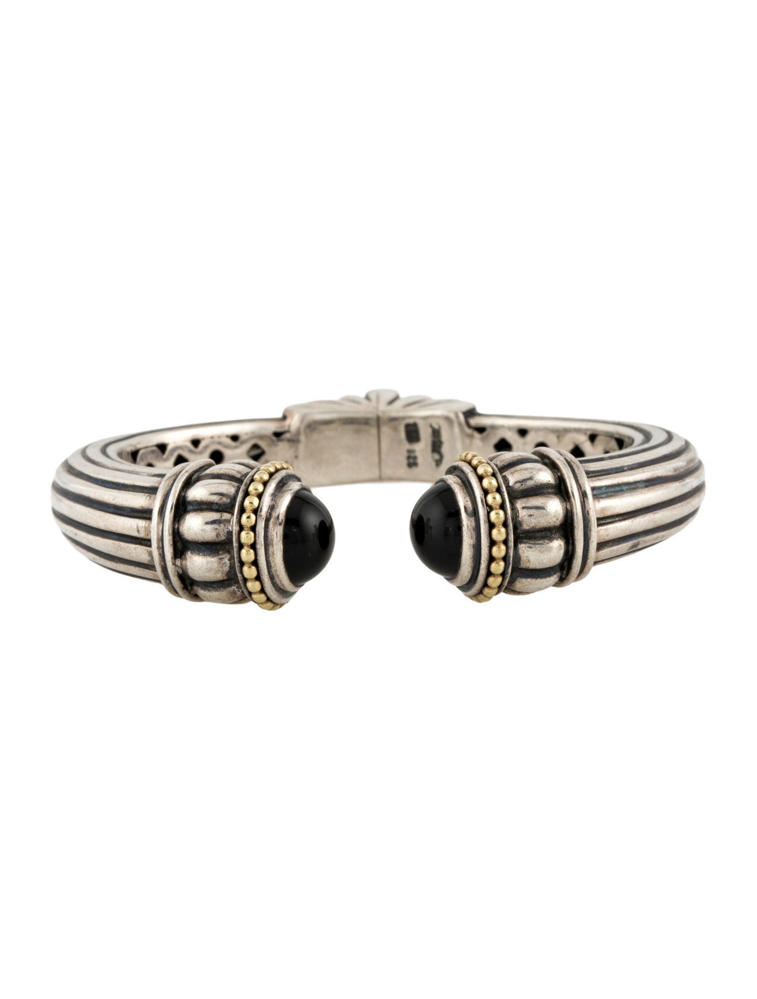 Lagos Onyx Hinged Cuff Bracelet