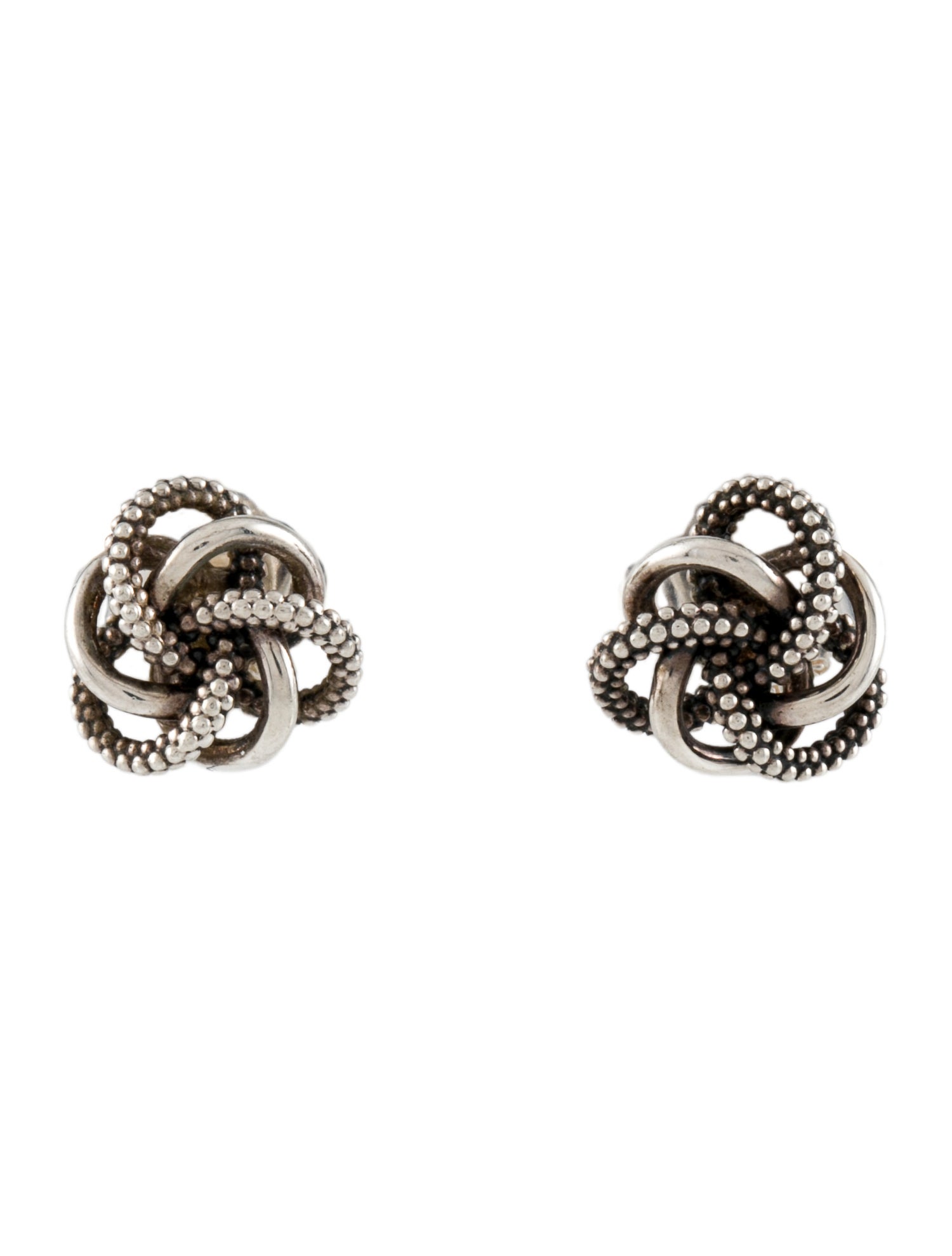 Lagos Small Silver Love Knot Stud Earrings