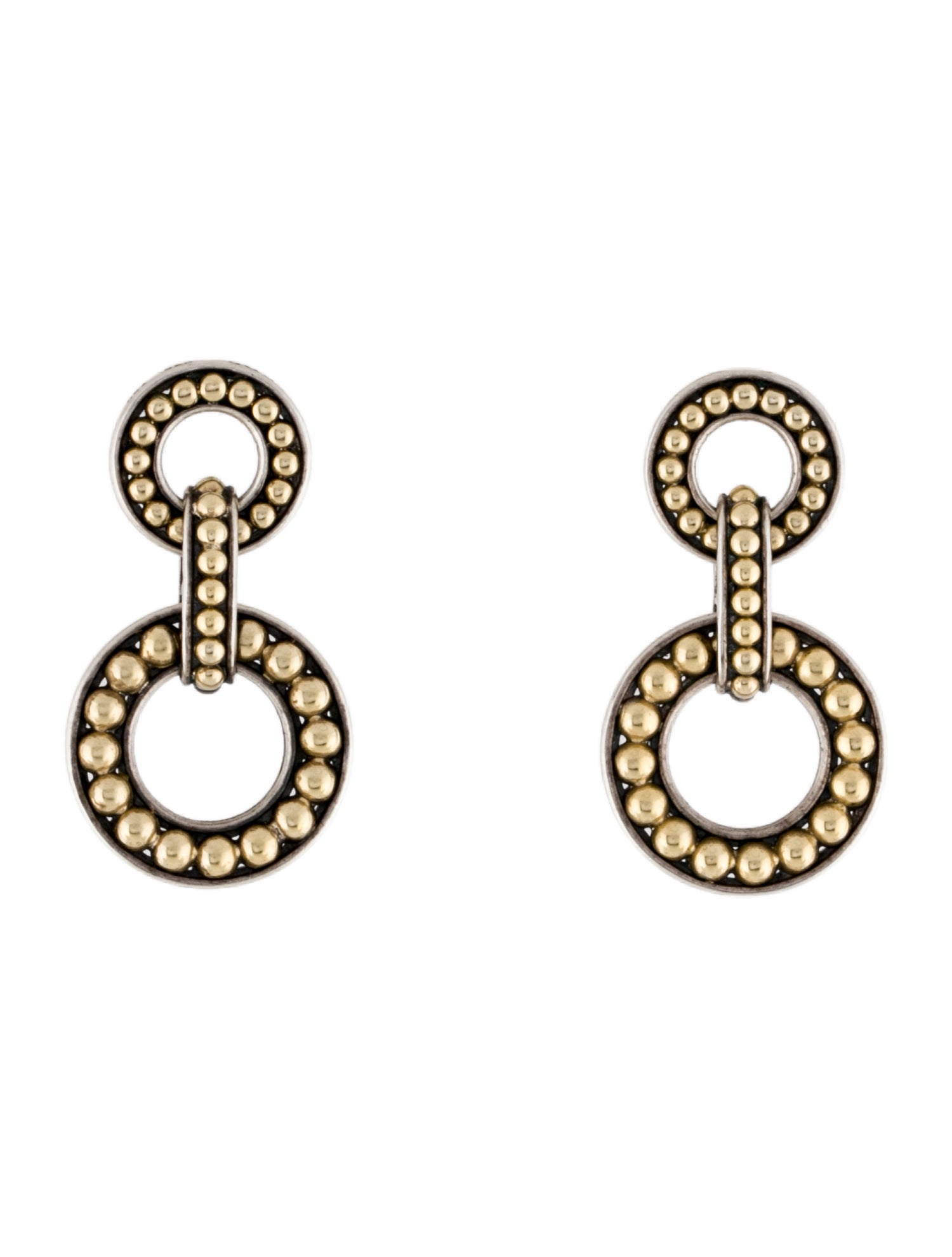 Lagos Two-Tone Enso Circle Drop Earrings