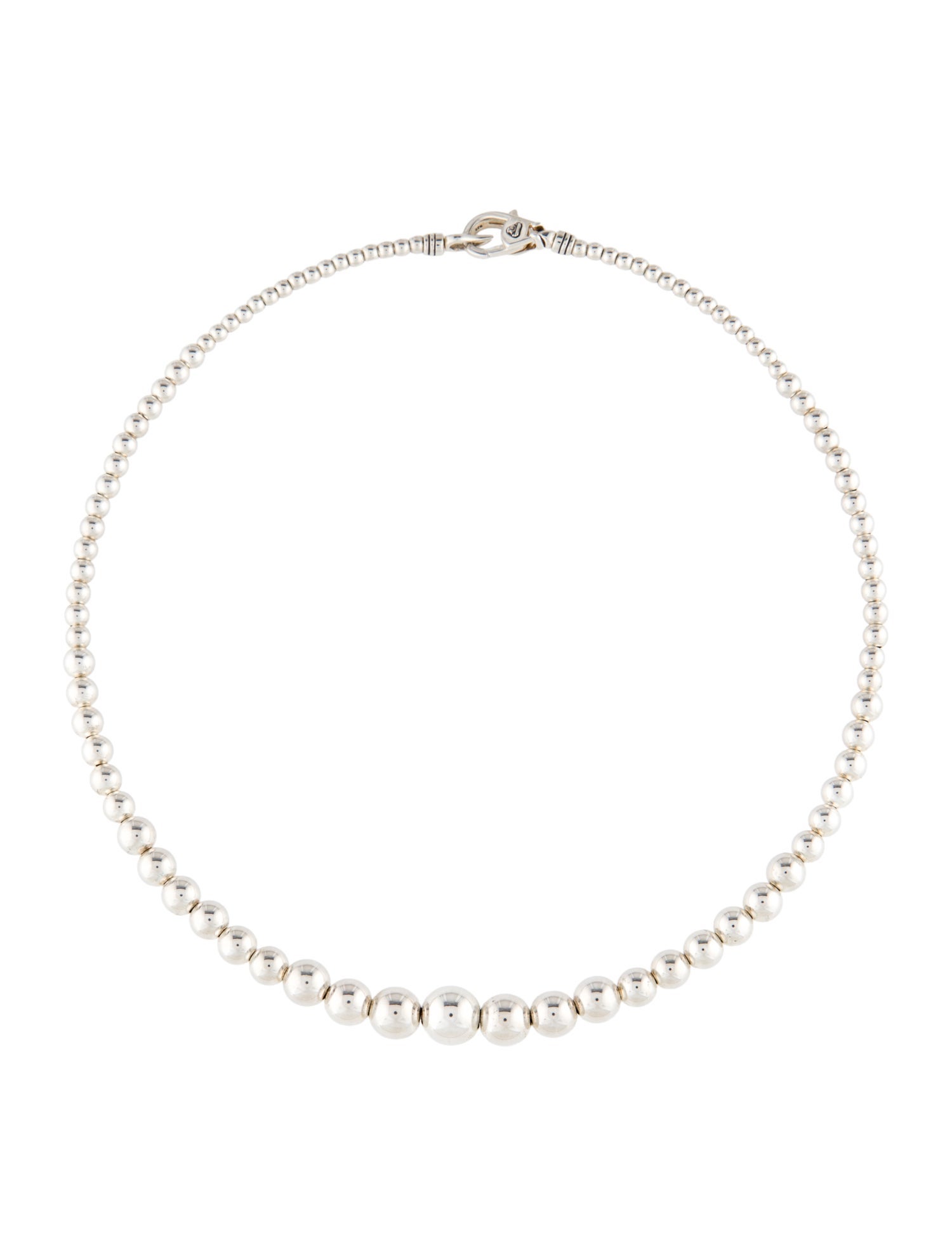 Lagos Petite Silver Graduated Bead Necklace