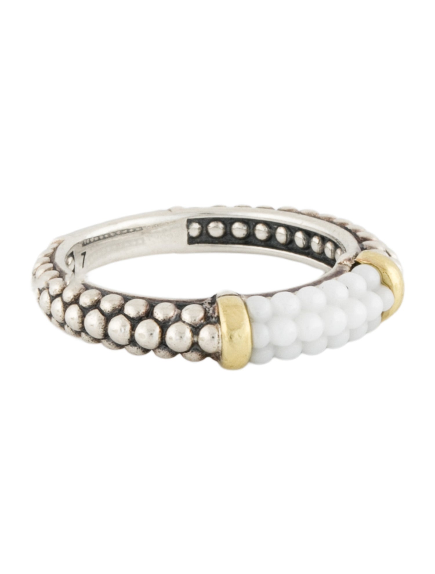 Lagos Ceramic Caviar Stacking Ring