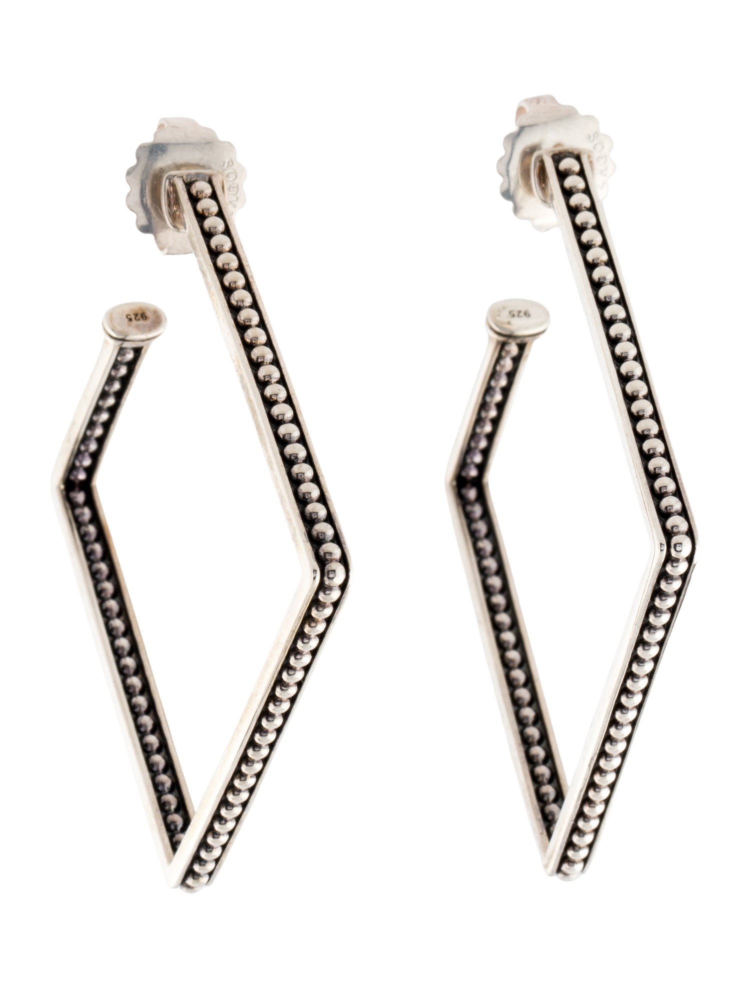 Lagos Square Caviar Hoop Earrings