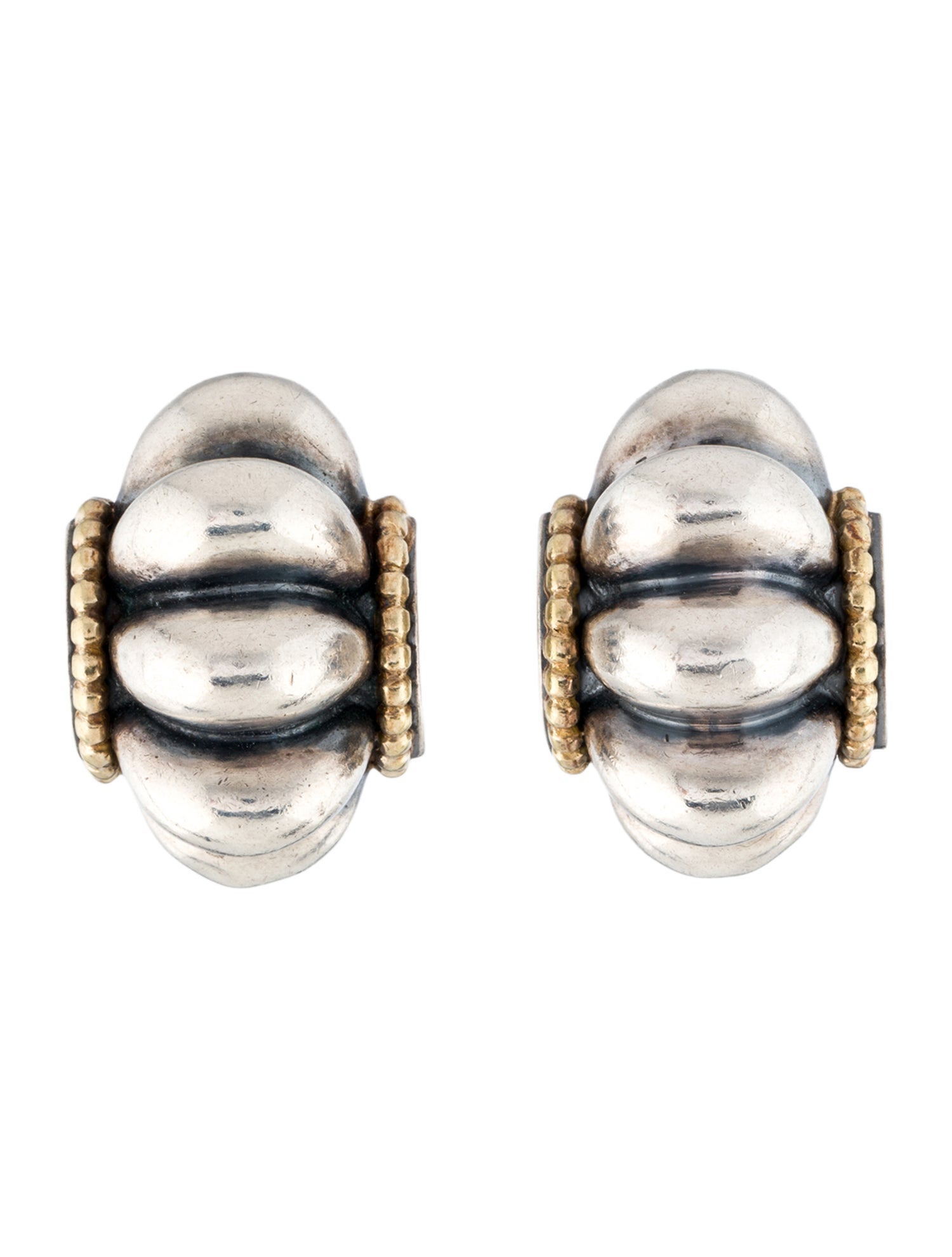 Lagos Two-Tone Fluted Earclips