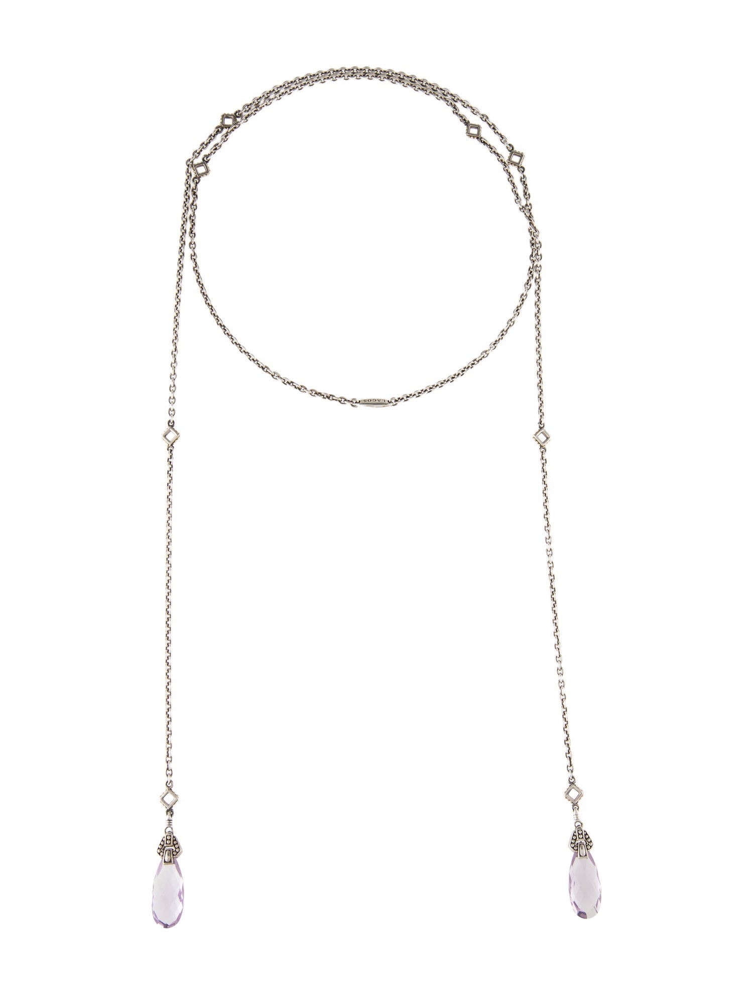 Lagos Two-Tone Amethyst Lariat Necklace