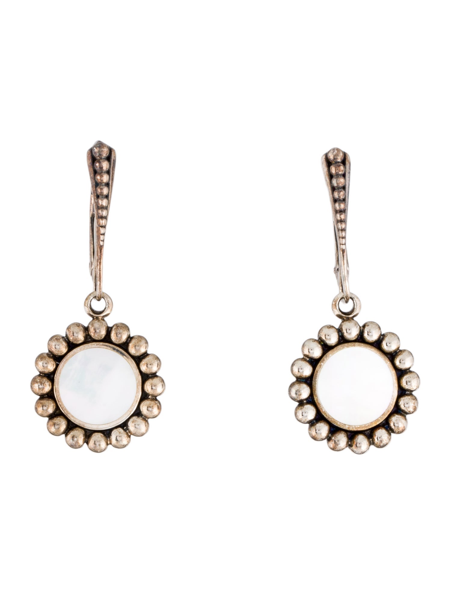 Lagos Mother of Pearl Circle Drop Earrings
