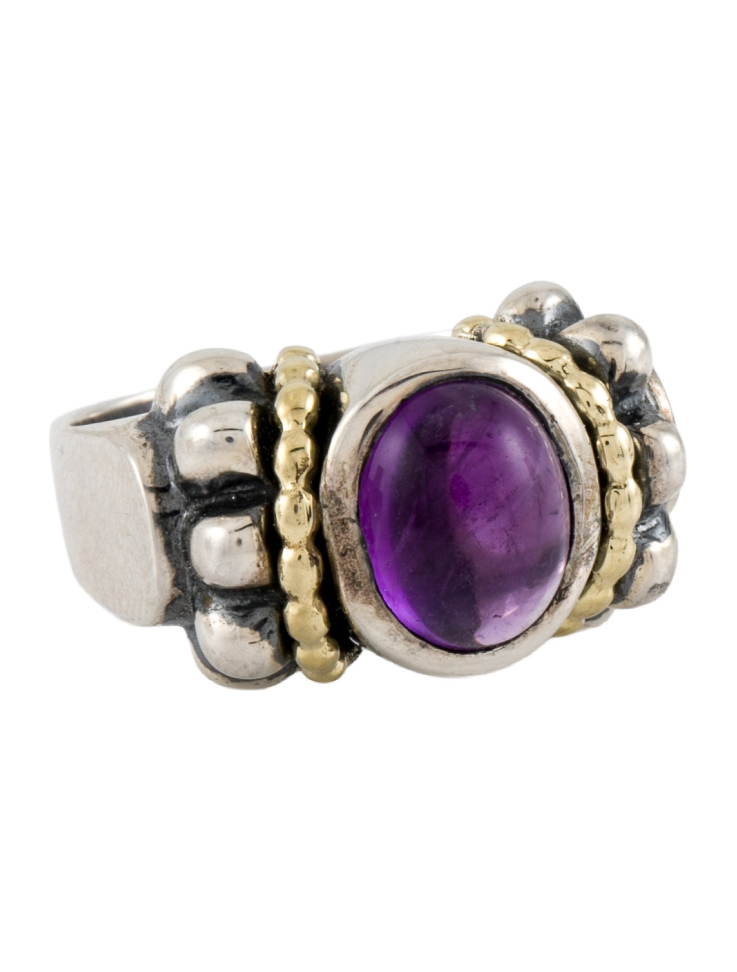 Lagos Two-Tone Amethyst Cocktail Ring
