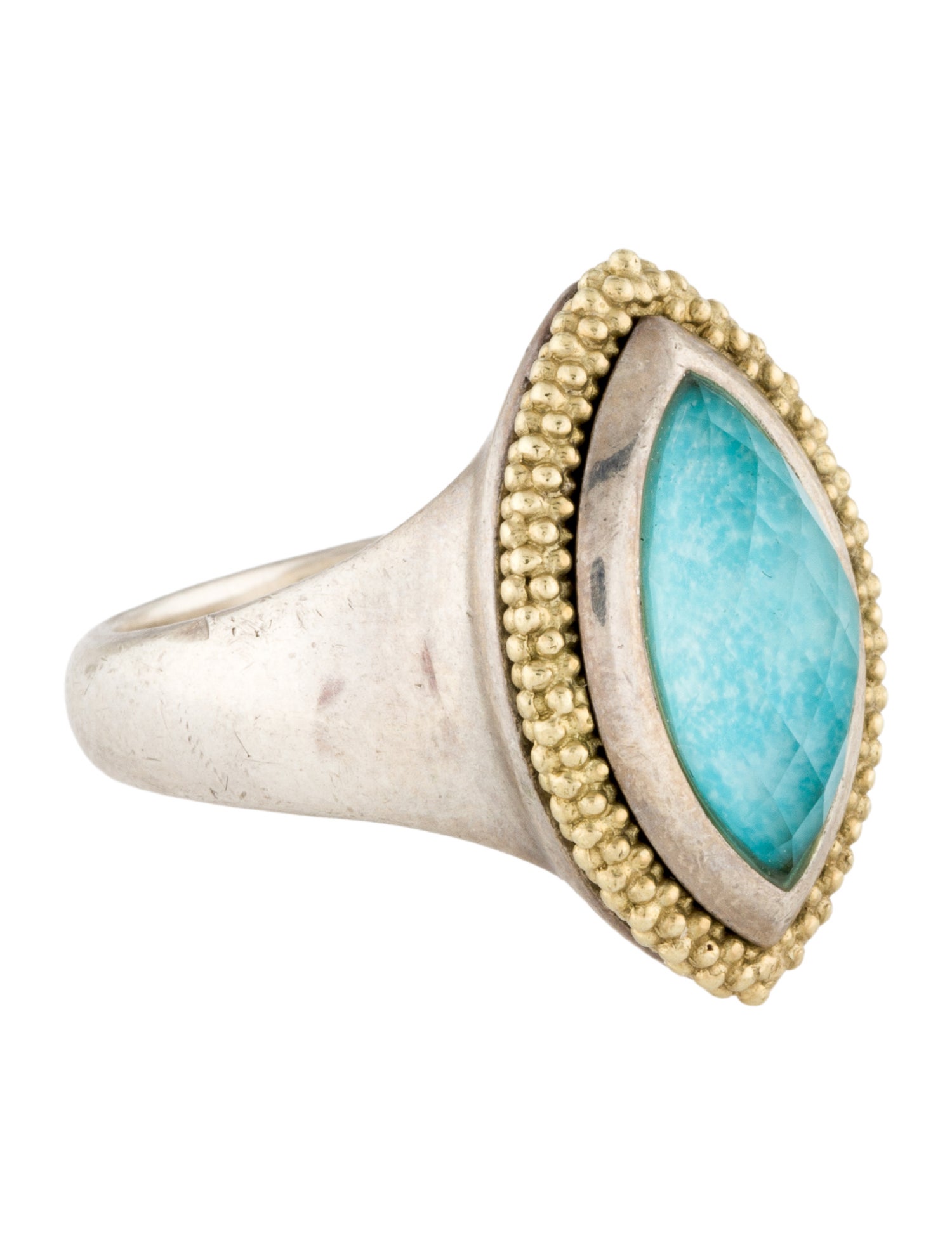 Lagos Quartz Doublet Caviar Cocktail Ring