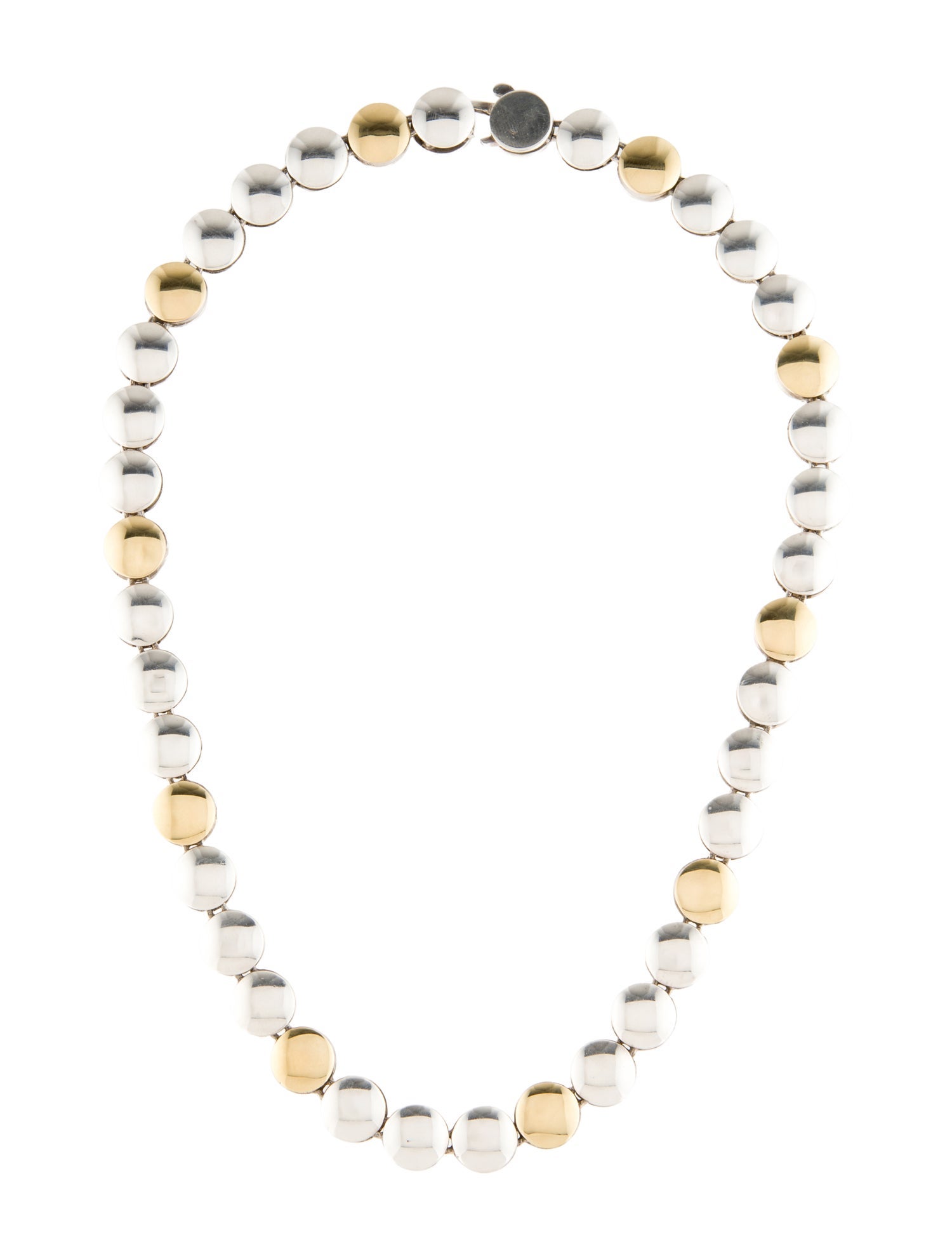 Lagos Two-Tone Caviar Disc Necklace