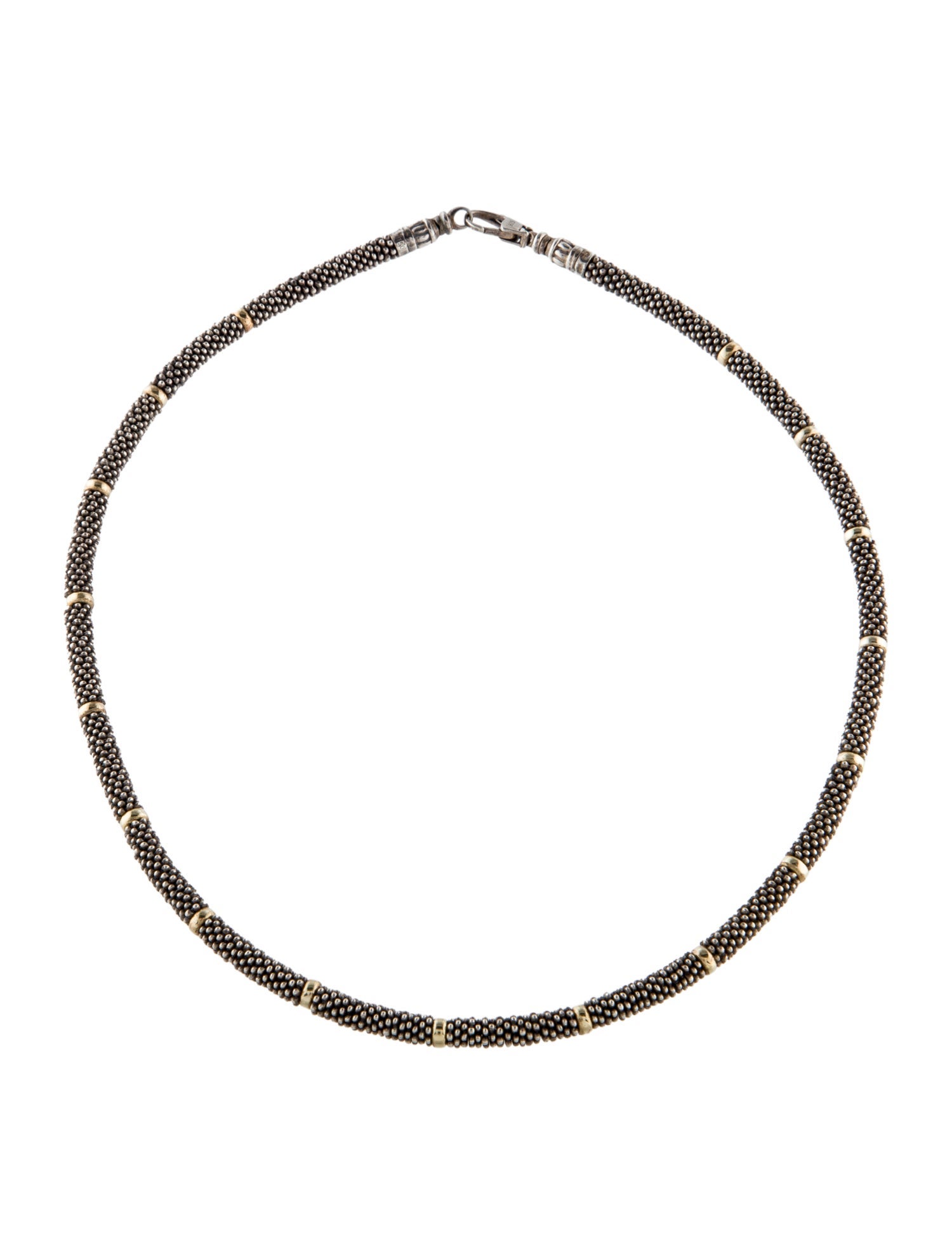 Lagos Two-Tone Signature Caviar Beaded Necklace
