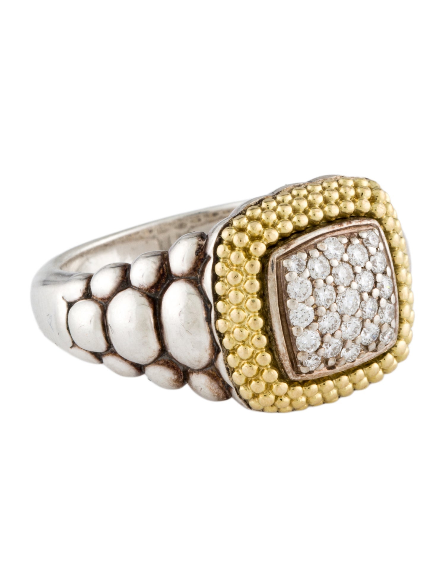 Lagos Diamond Square Cocktail Ring