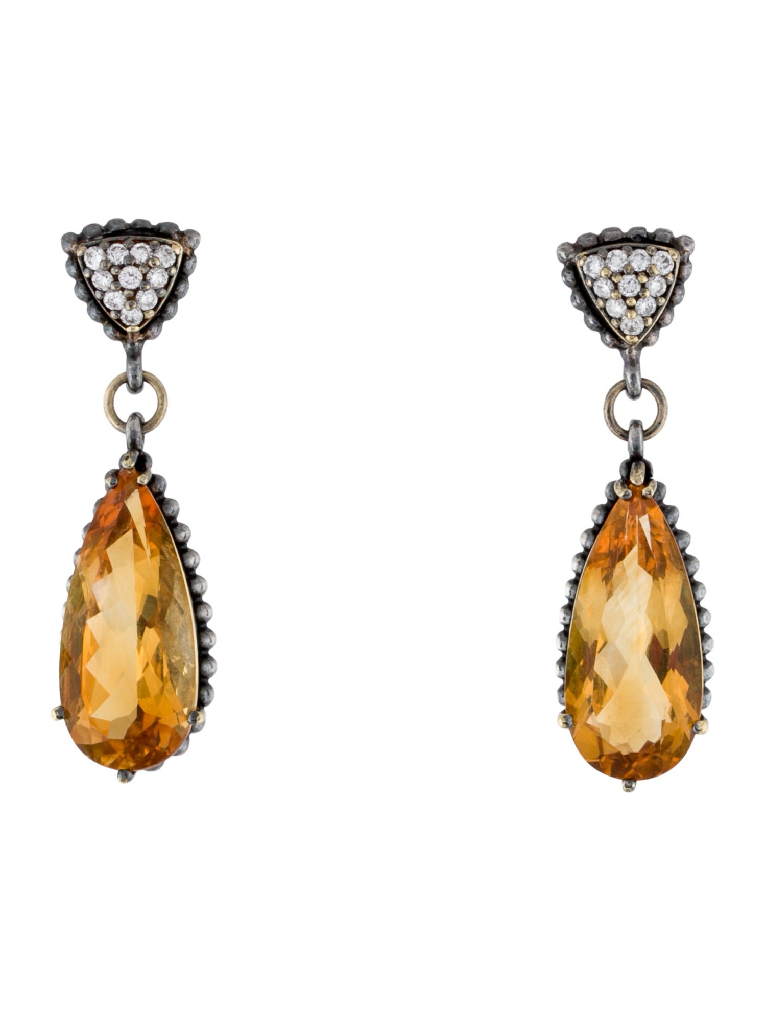 Lagos Citrine & Diamond Drop Earrings
