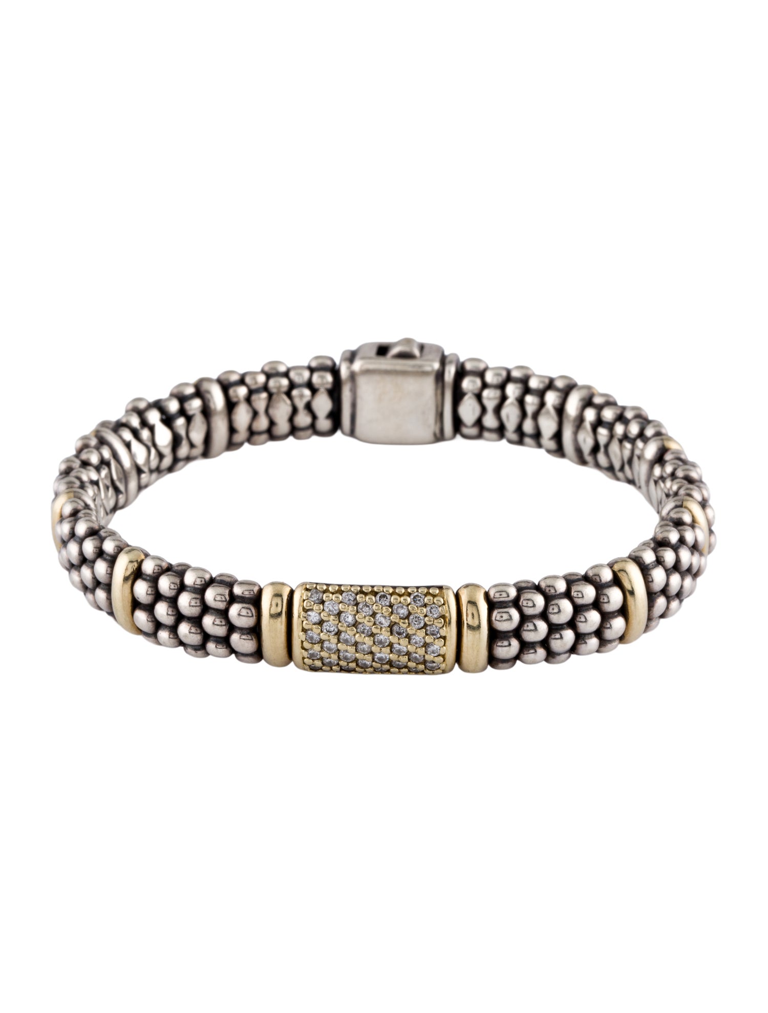 Lagos Caviar Diamond Station Bracelet