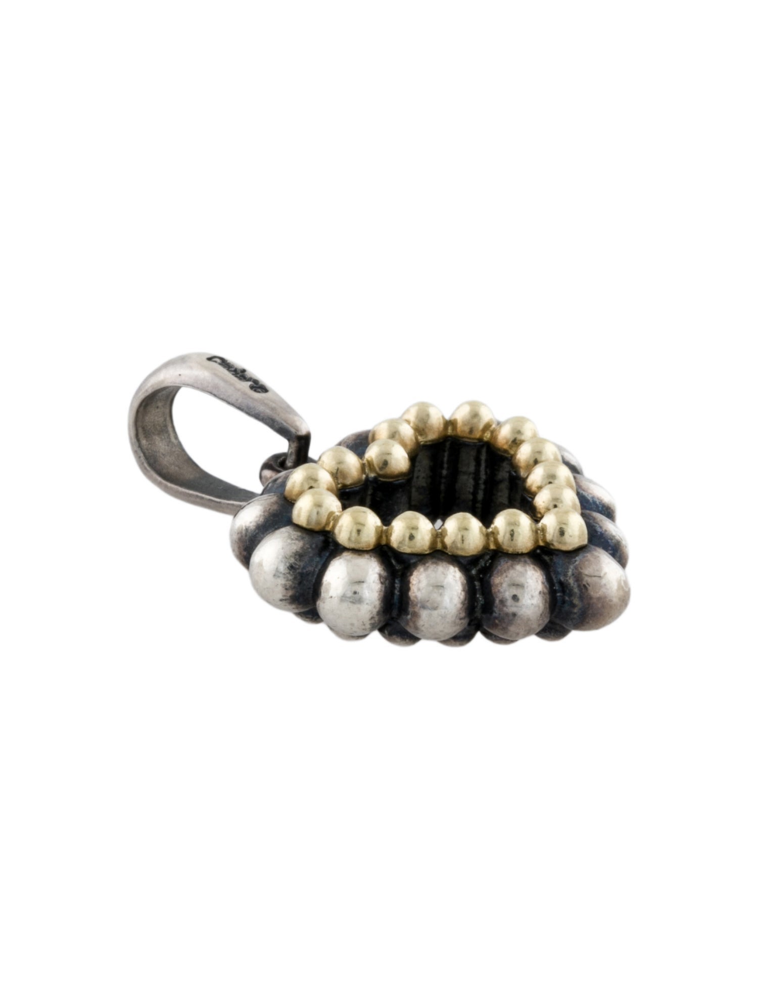 Lagos Two-Tone Caviar Heart Pendant