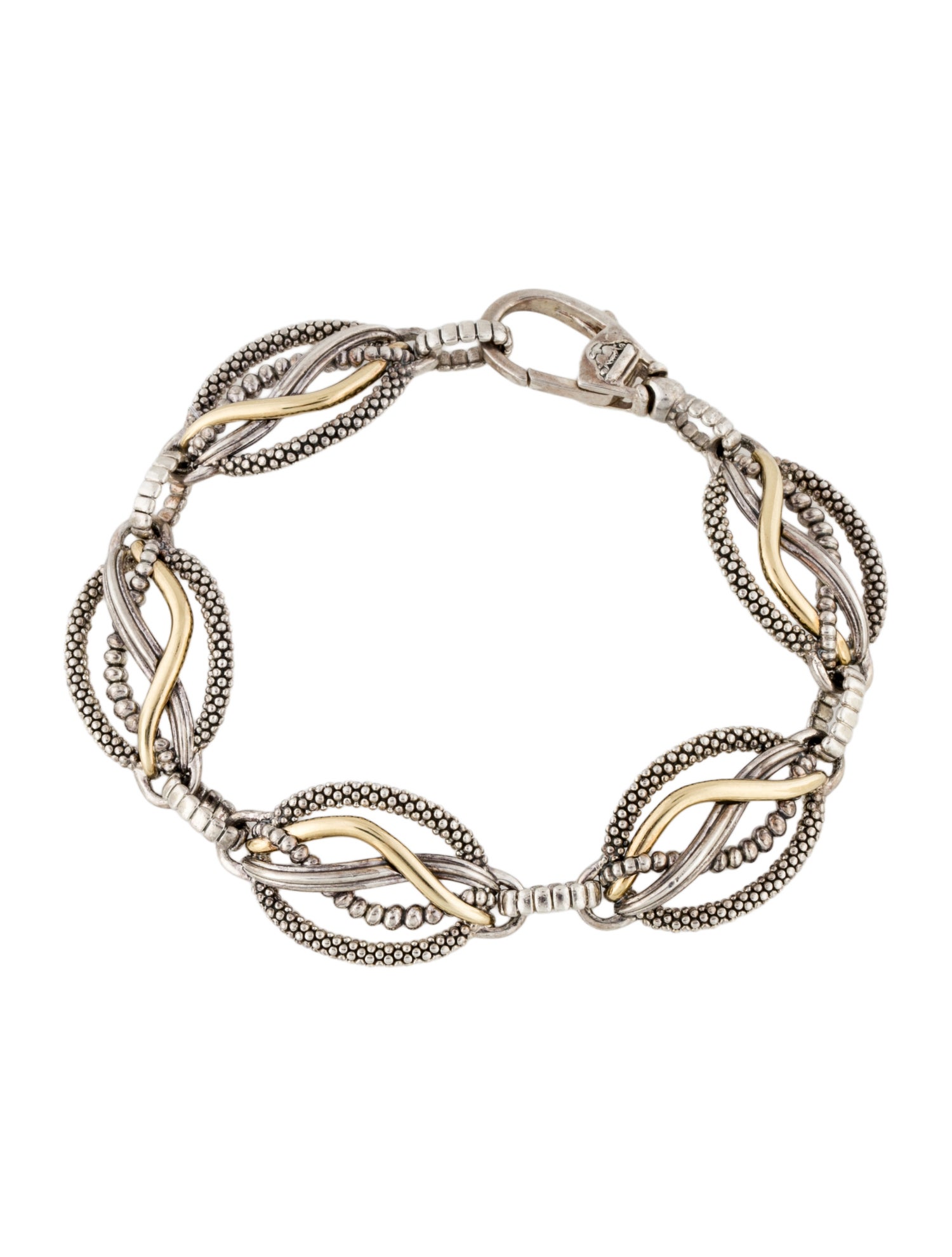 Lagos Two-Tone Caviar Wave Link Bracelet