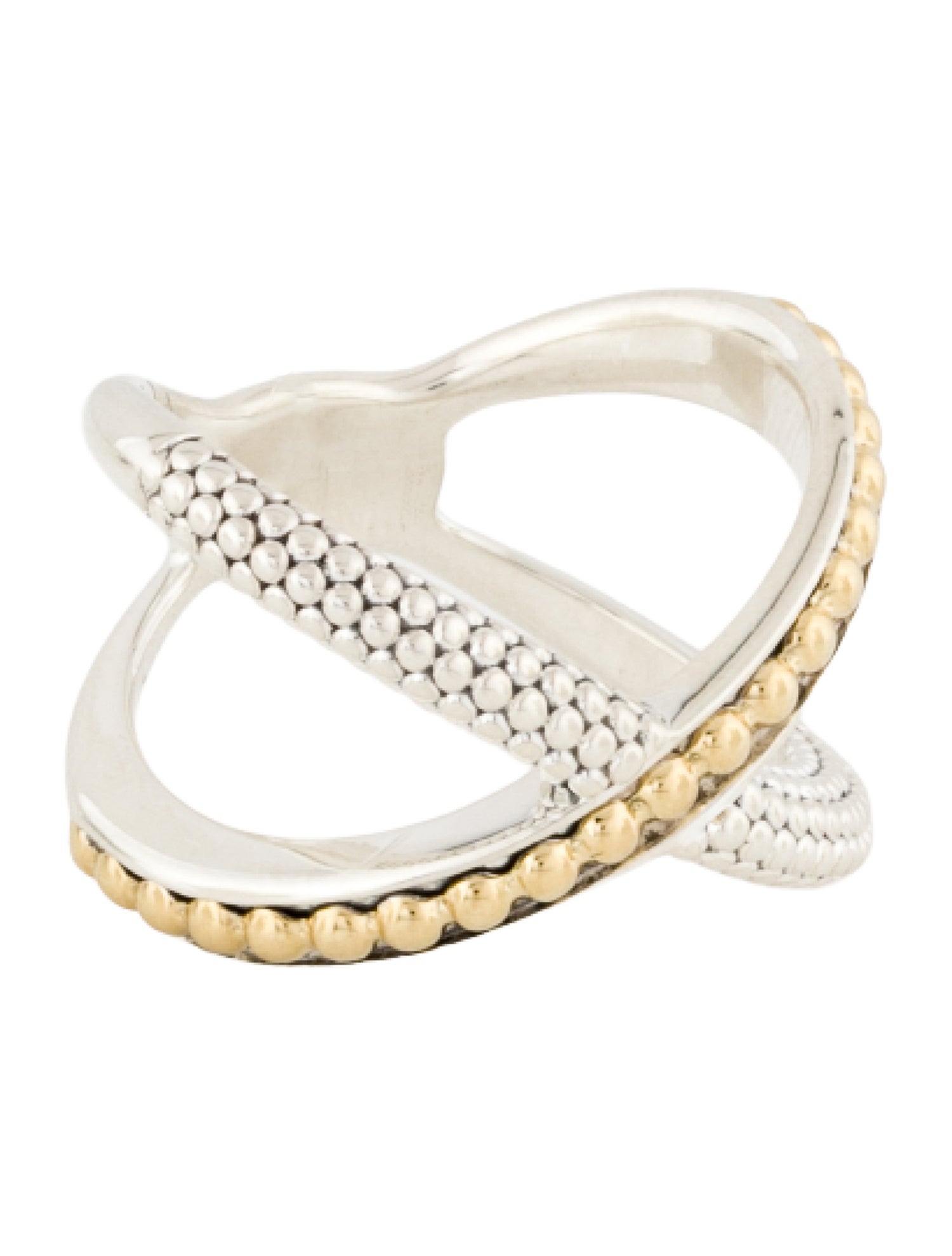Lagos Two-Tone X Beaded Ring