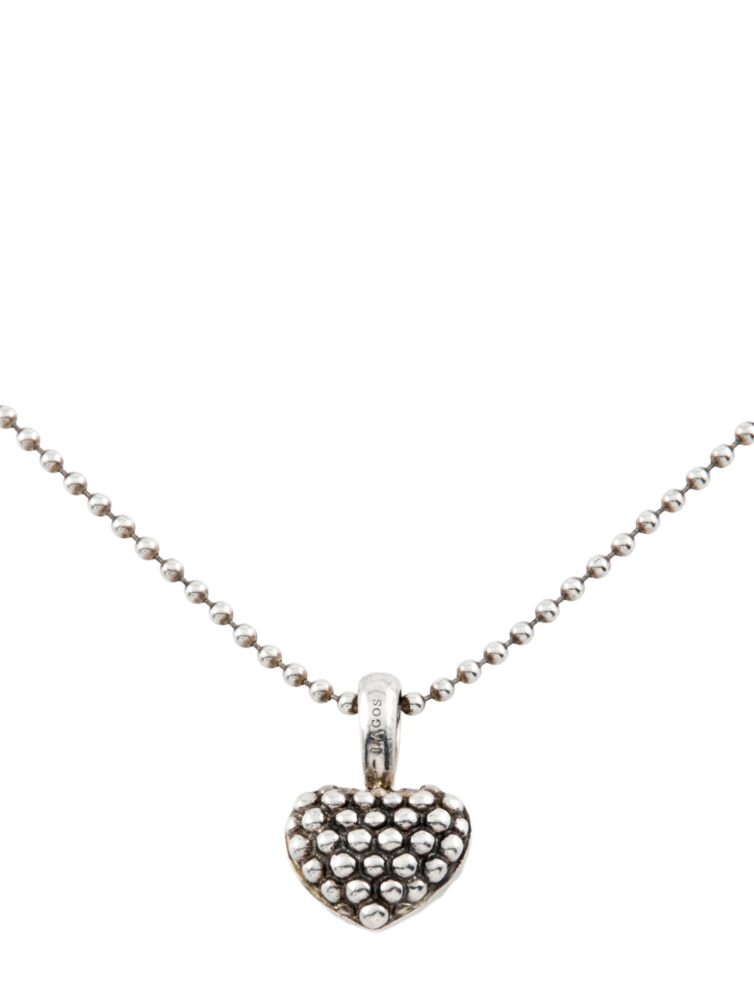 Lagos Beaded Heart Pendant Necklace