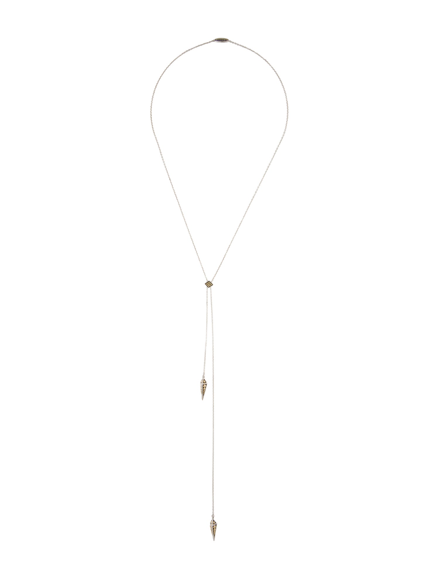 Lagos Two-Tone Pyramid Lariat Necklace