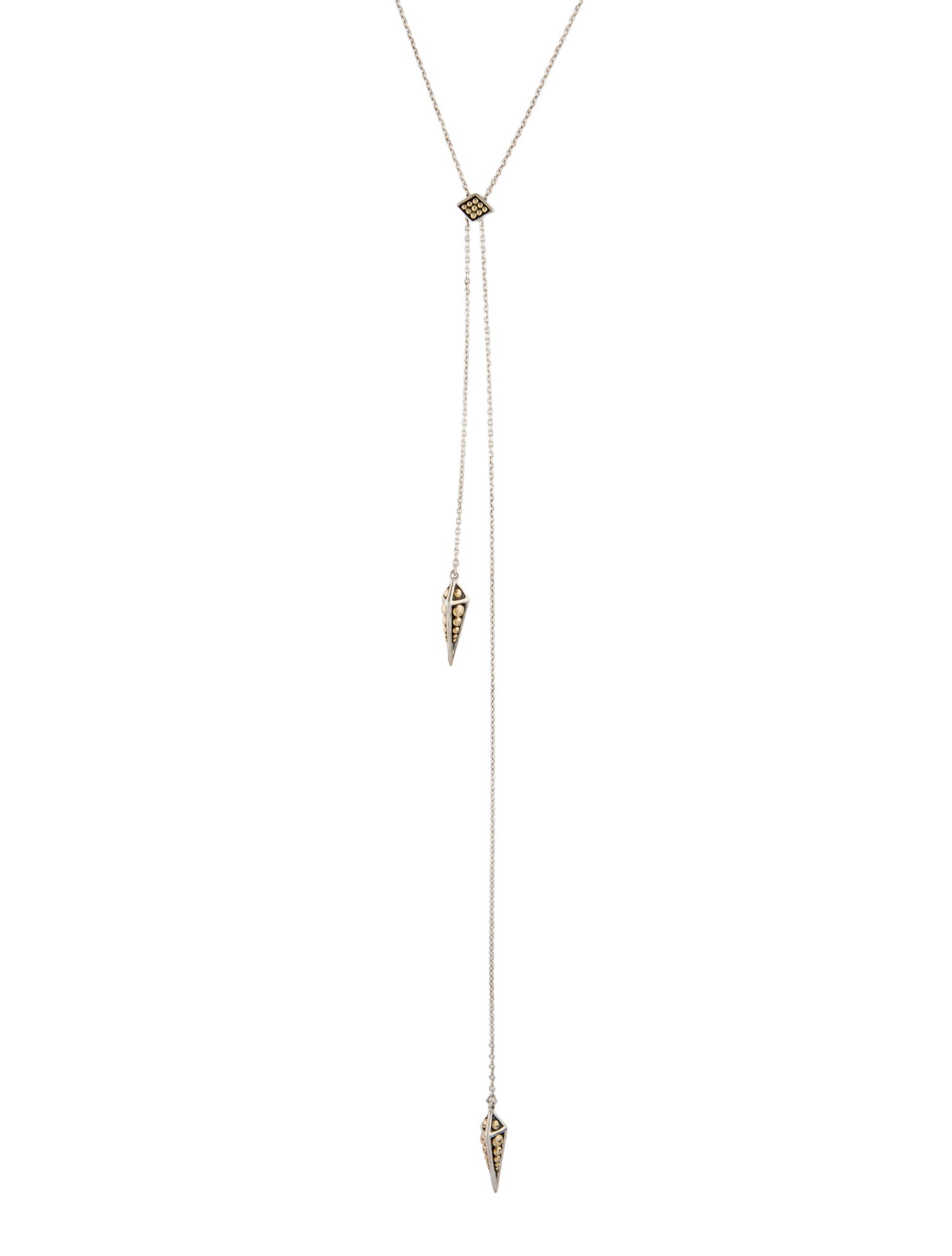 Lagos Two-Tone Pyramid Lariat Necklace