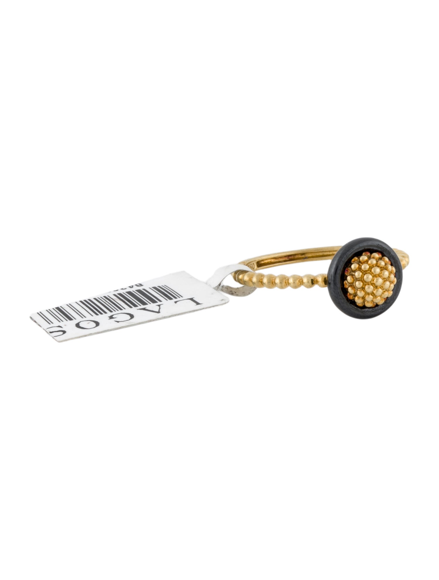 Lagos 18K Caviar Black Ceramic Ring