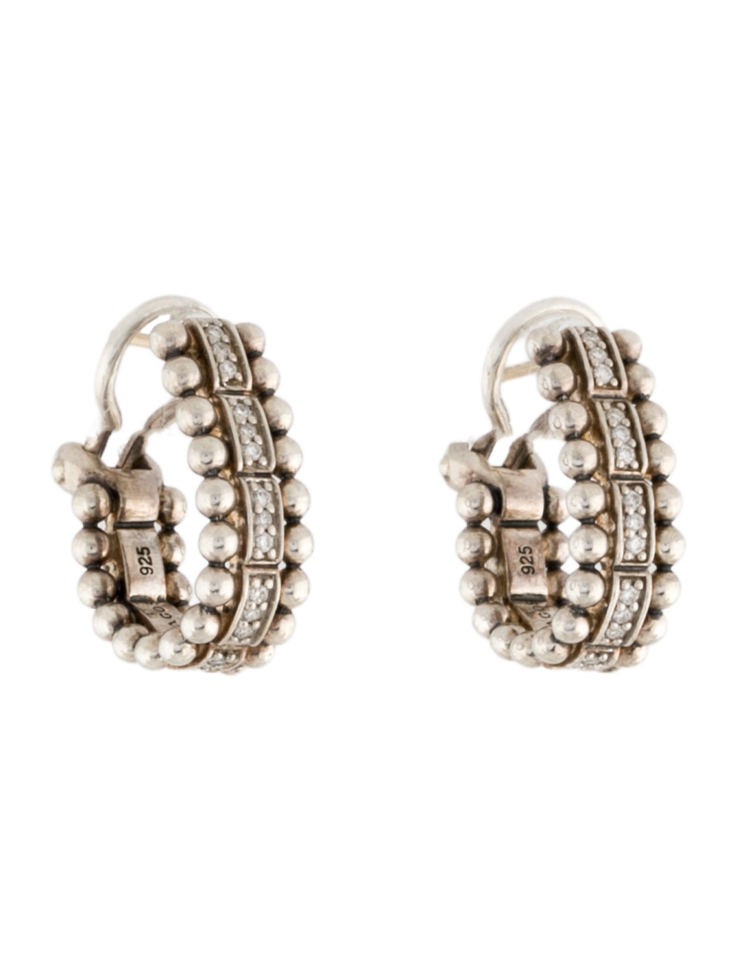 Lagos Diamond Beaded Huggie Earclips