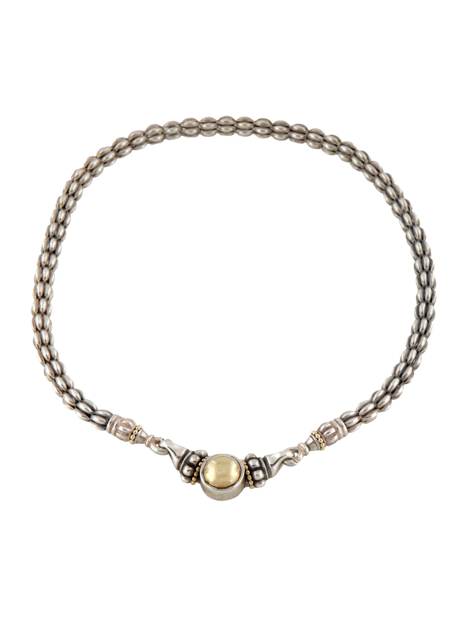 Lagos Two-Tone Caviar Collar Necklace
