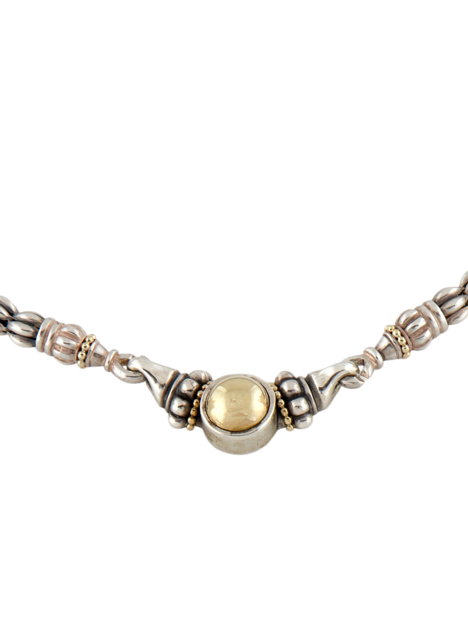 Lagos Two-Tone Caviar Collar Necklace