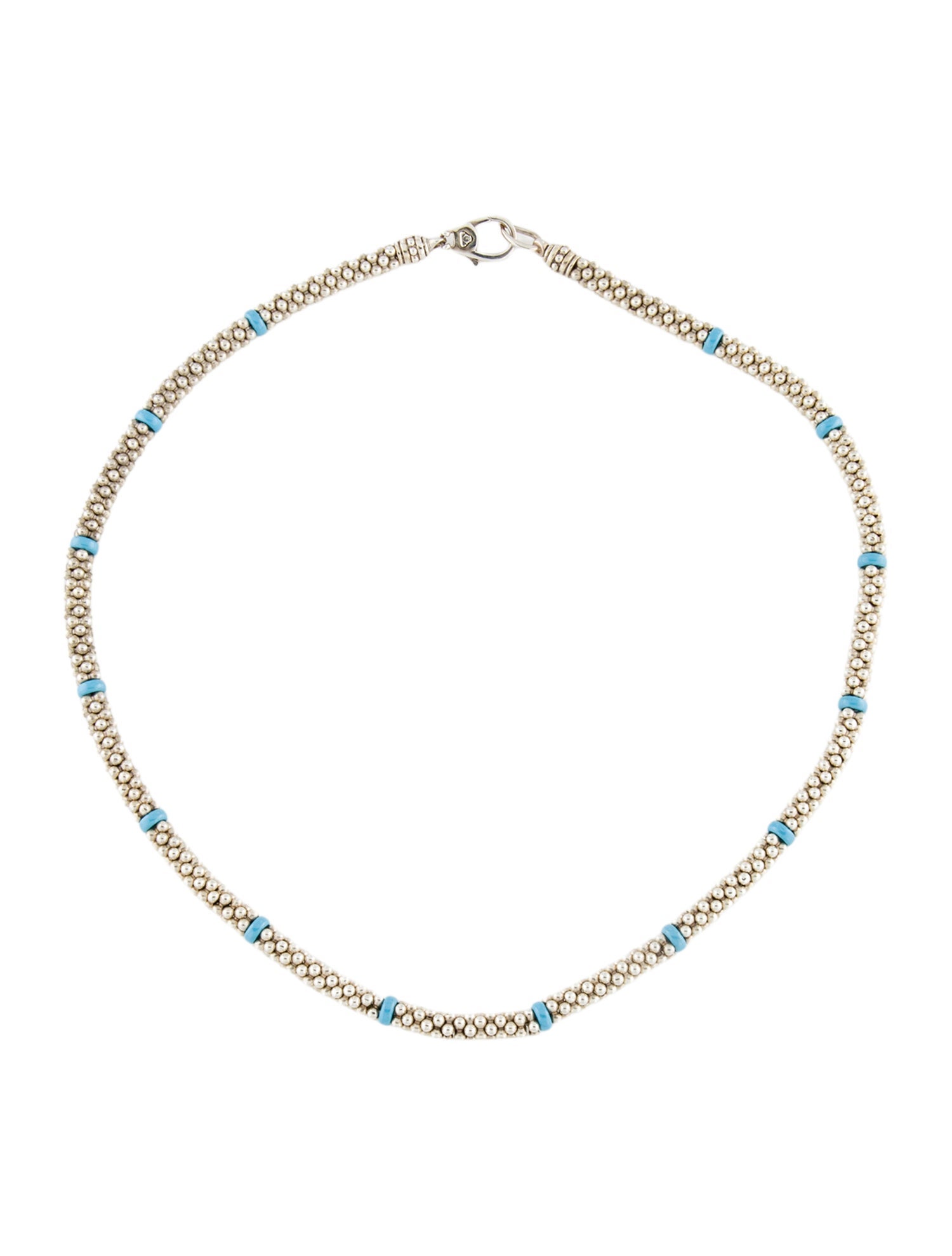 Lagos Ceramic Single Bead Station Caviar Necklace