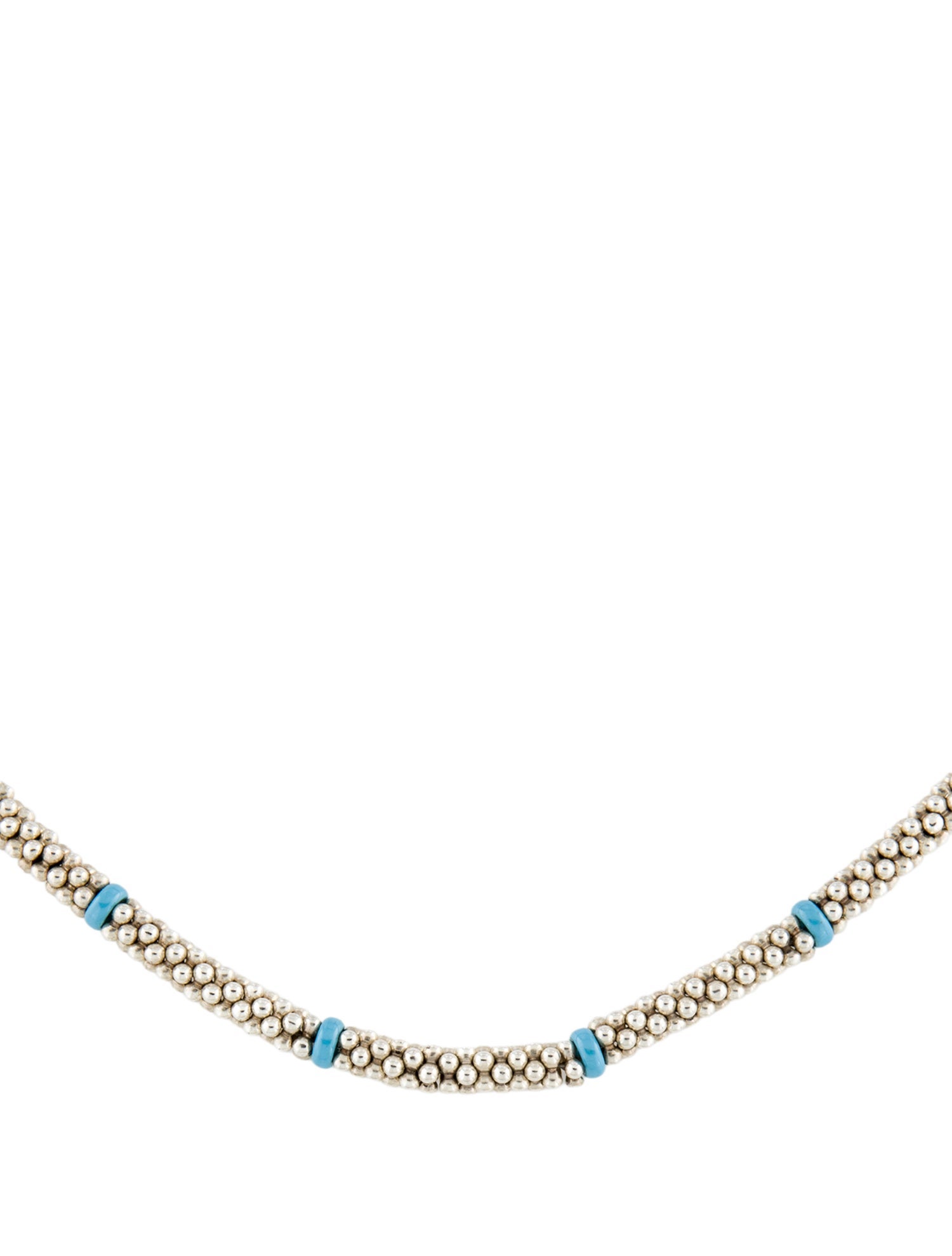 Lagos Ceramic Single Bead Station Caviar Necklace