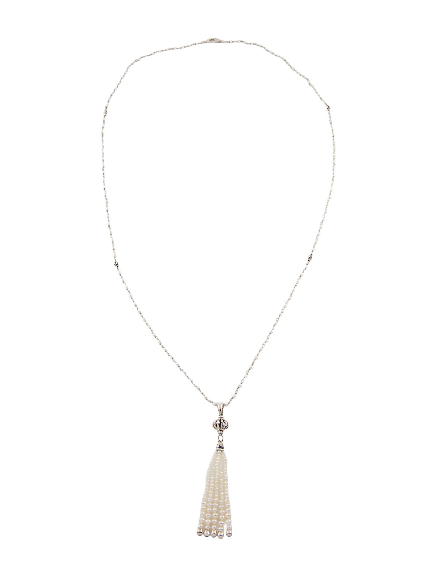 Lagos Cultured Pearl Tassel Pendant Necklace