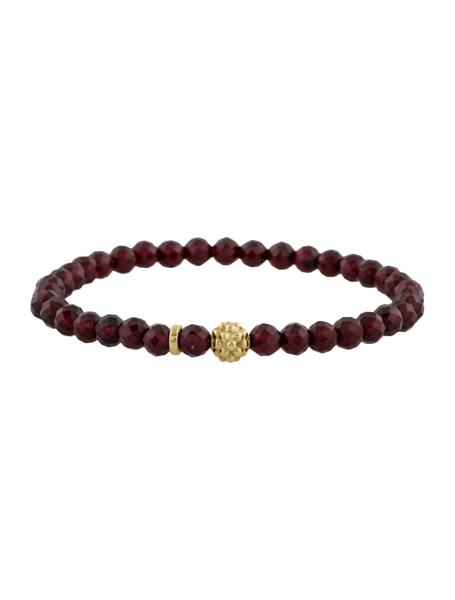 Lagos 18K Garnet Station Bead Bracelet