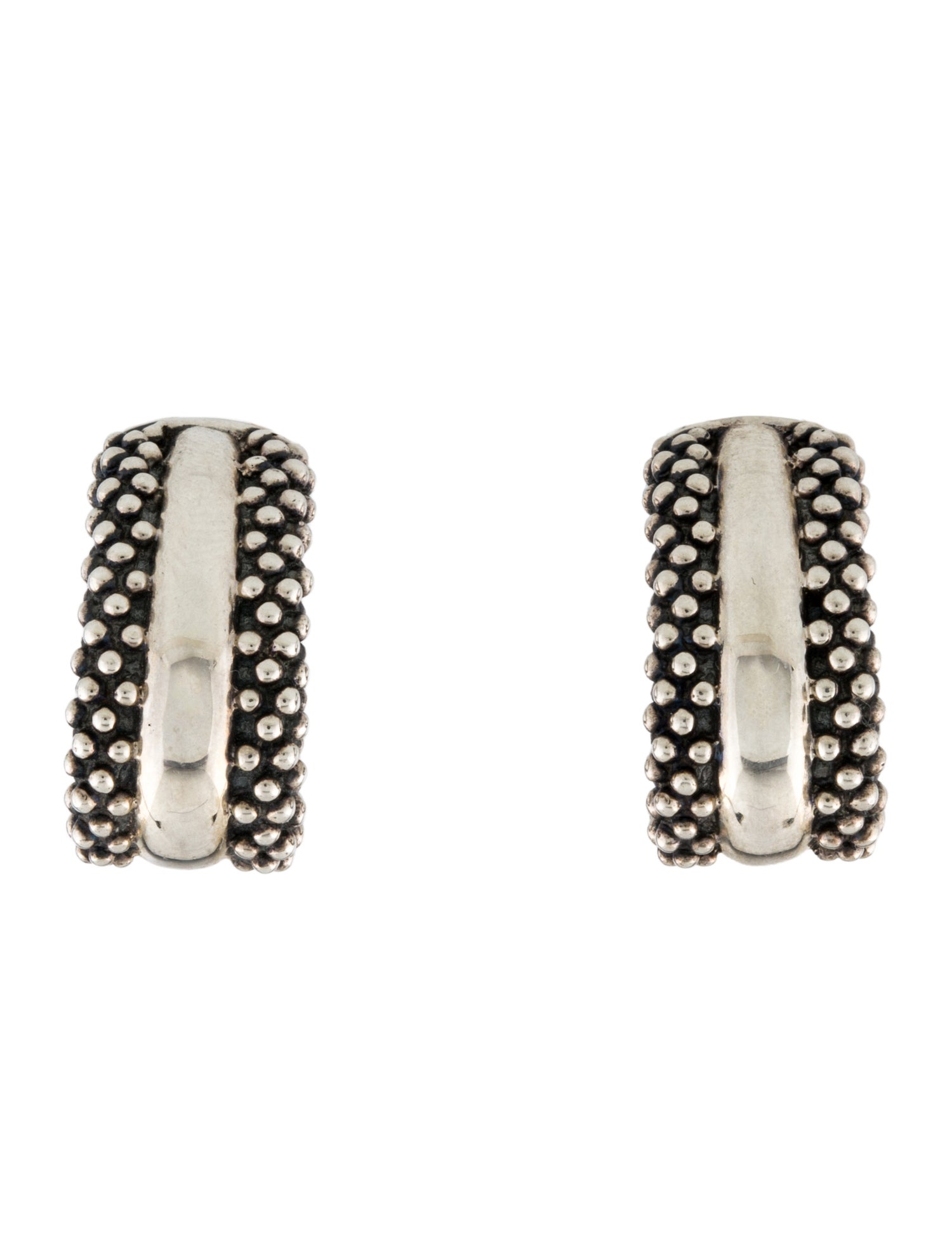 Lagos Station Caviar Huggie Earclip Earrings