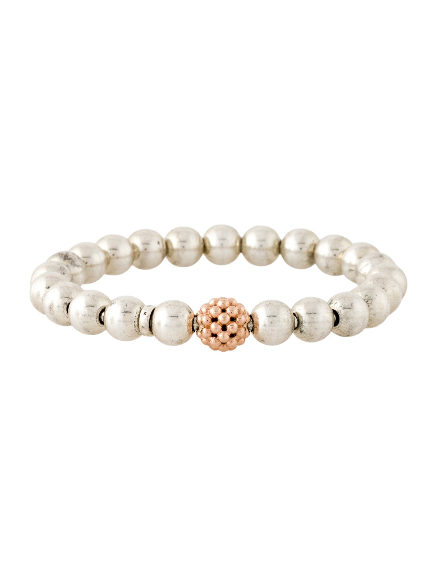 Lagos Two-Tone Stretch Bead Bracelet