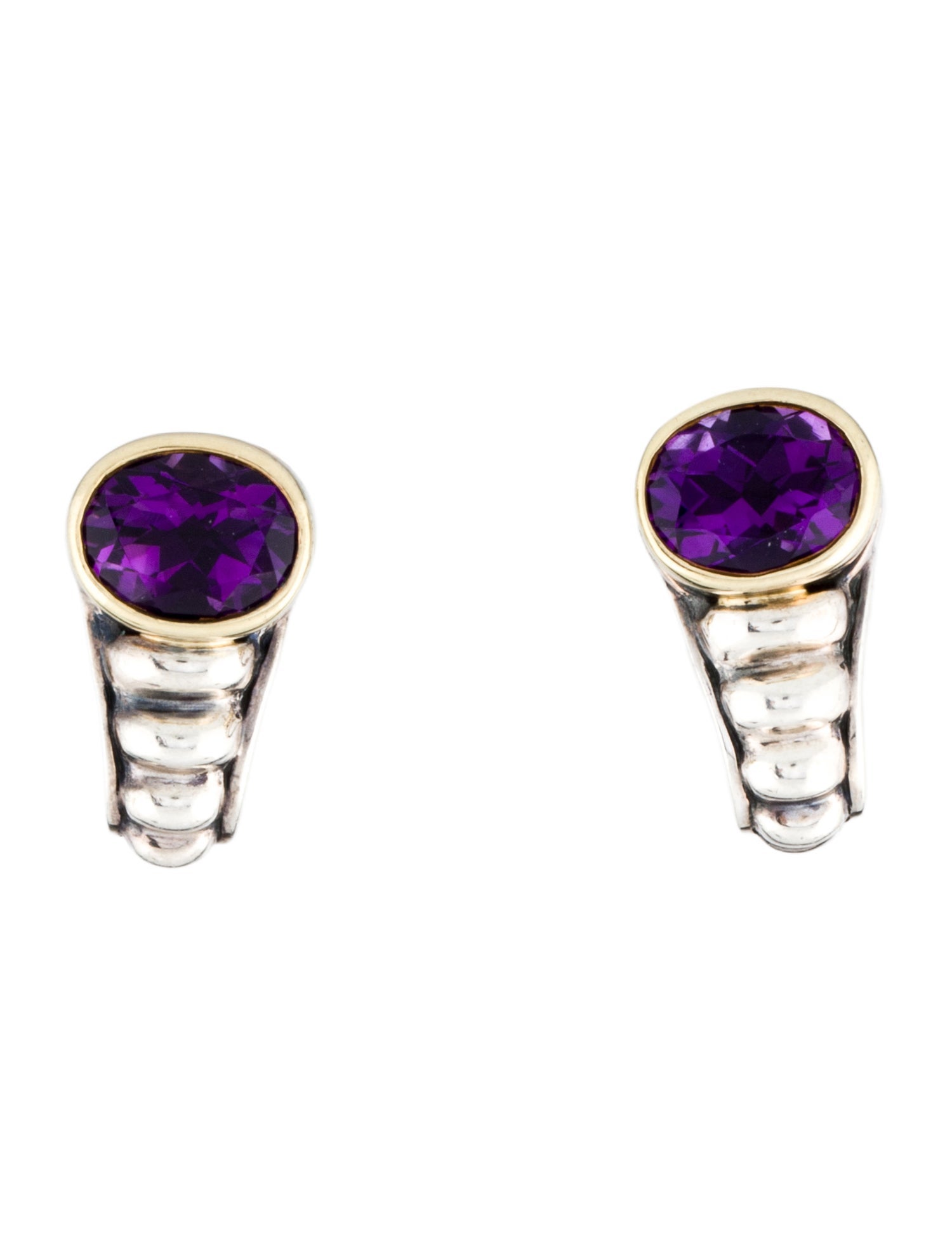 Lagos Amethyst Caviar Earclips