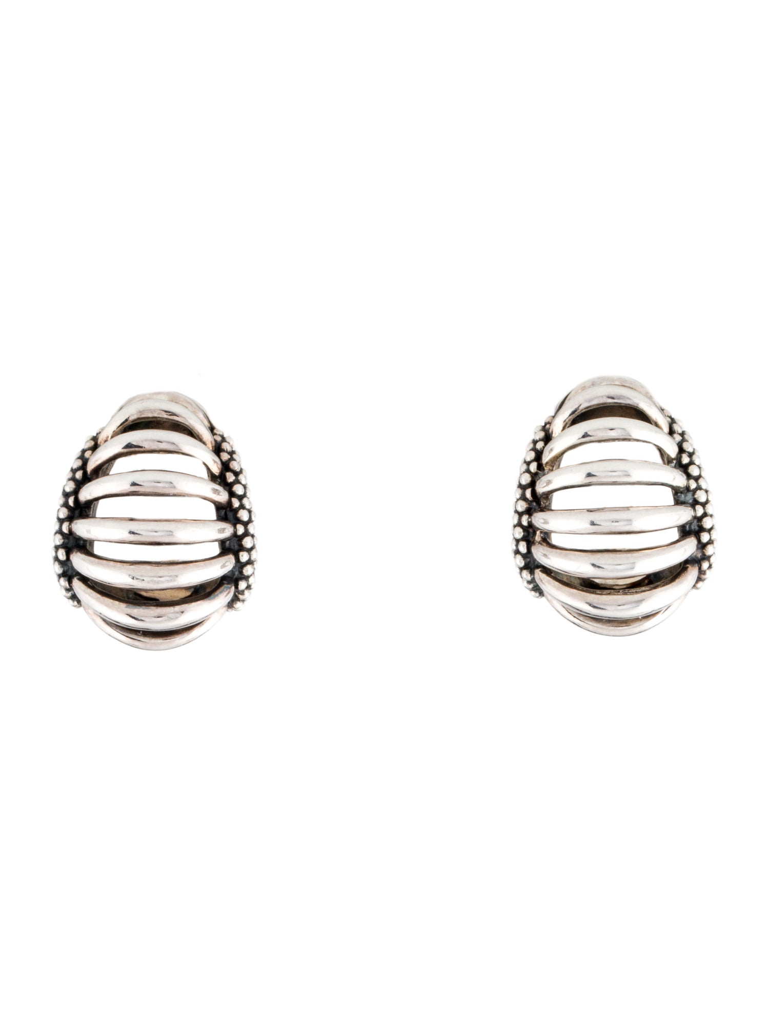 Lagos Caviar Open Earclip Earrings