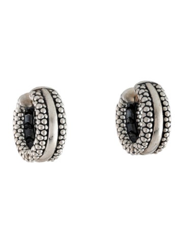 Pre-owned Lagos Caviar Beaded Huggie Earrings In Multicolor