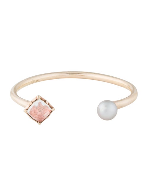 Larkspur & Hawk Pearl & Quartz Doublet Bella Cuff Bracelet