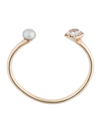 Larkspur & Hawk Pearl & Quartz Doublet Bella Cuff Bracelet