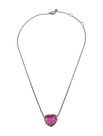 Larkspur & Hawk Quartz Valentina Button Pendant Necklace