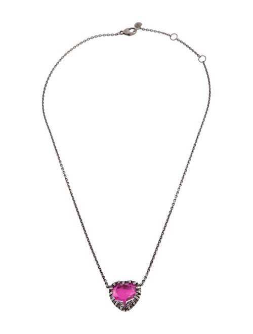 Larkspur & Hawk Quartz Valentina Button Pendant Necklace