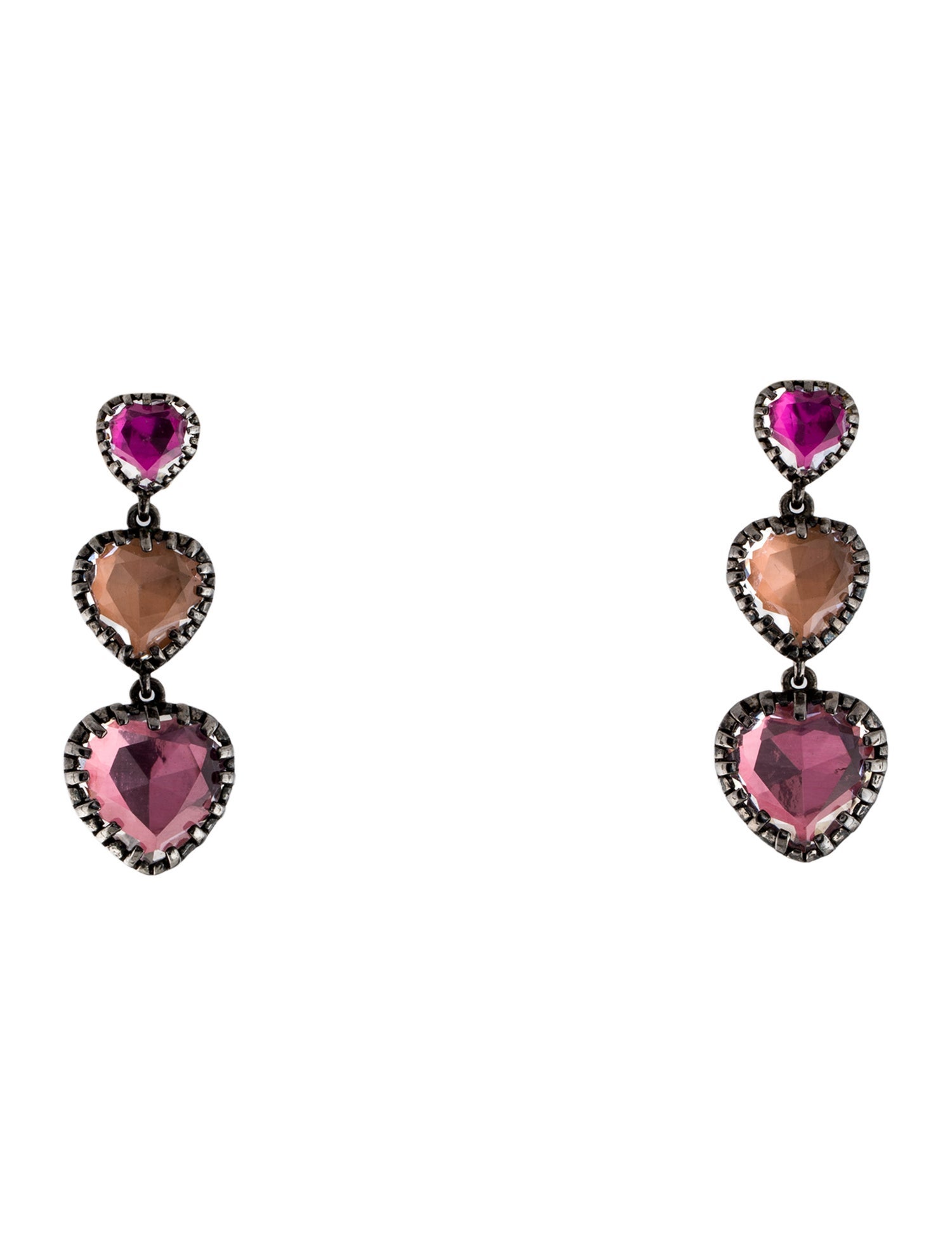 Larkspur & Hawk Quartz Valentina Heart Drop Earrings