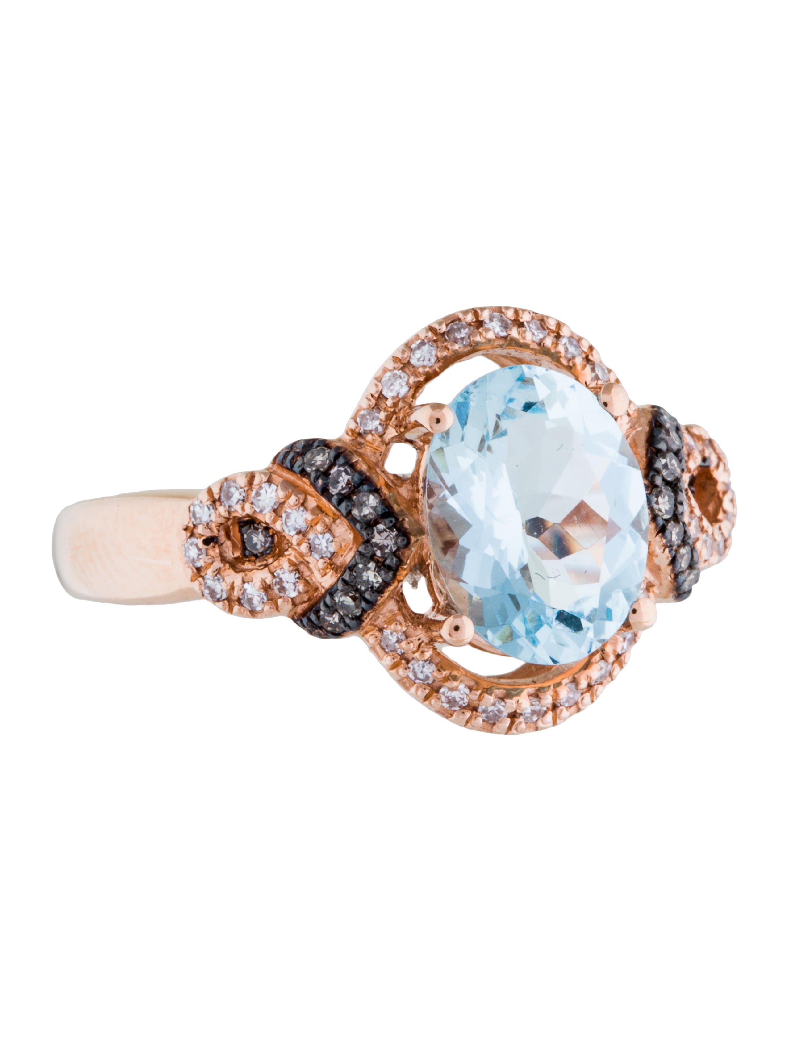 LALI Jewels 14K Aquamarine & Diamond Cocktail Ring 14K Rose Gold Cocktail Ring, Rings